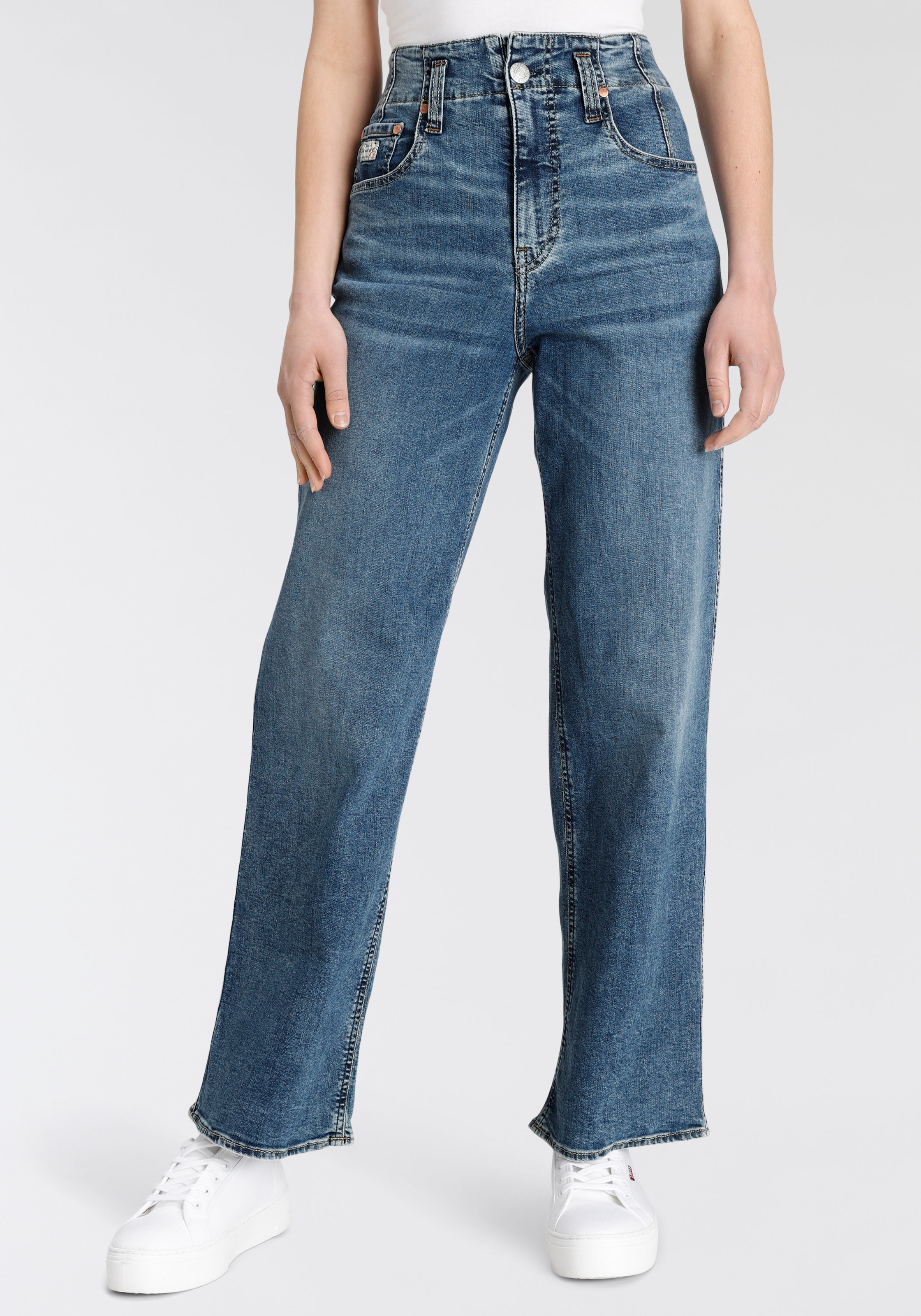 Herrlicher Gerade Jeans »Baggy Straight Recycled Denim«, mit High-Waist-Bund