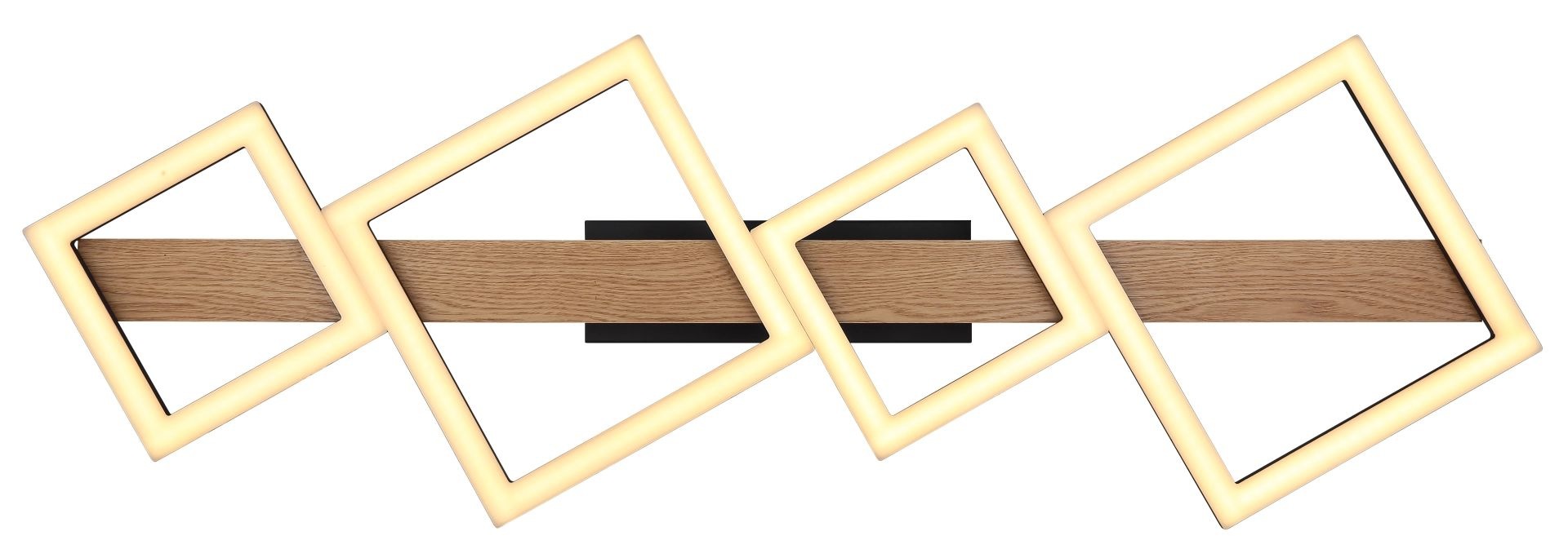 GLOBO LIGHTING LED Deckenleuchte »DUSTIN« LED-Modul 1 Stk. Warmweiß Deckenlampe, Holz, unterschiedliche Quadrate, Wohnbereich