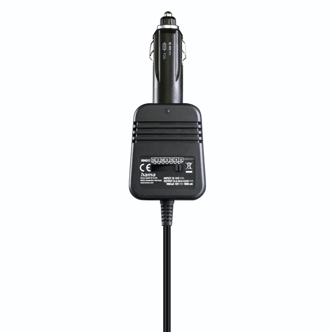 Hama KFZ-Netzteil »Netzteil für Kfz, einstellbar, 1000mA, 12W, max. 12V, 8 Adapter«