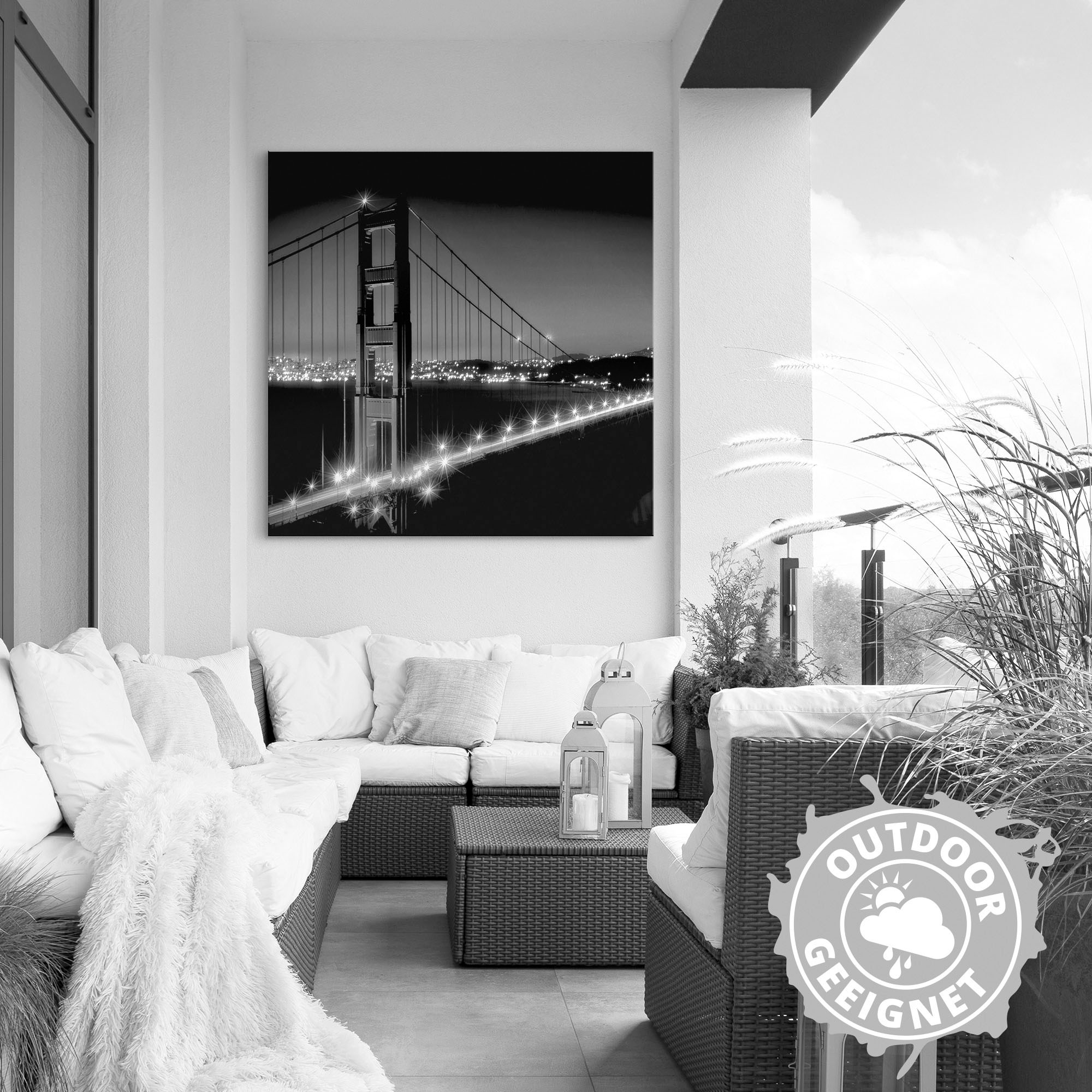 Artland Leinwandbild »Golden Gate Bridge am Abend I«, Amerika, (1 St.), auf Keilrahmen gespannt