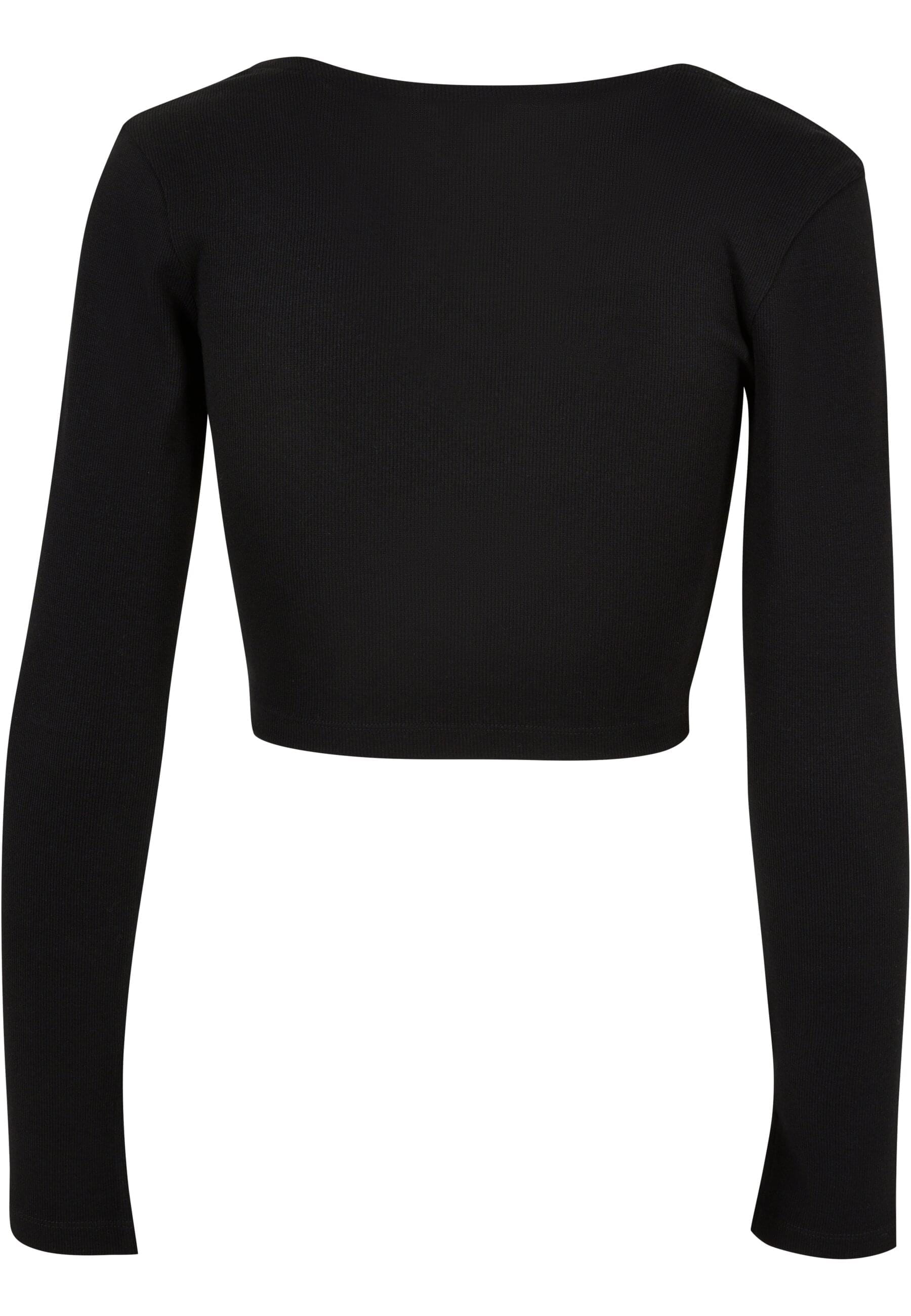 URBAN CLASSICS Longsleeve »Urban Classics Damen Ladies Short Rib Corsage Longsleeve«, (1 tlg.)