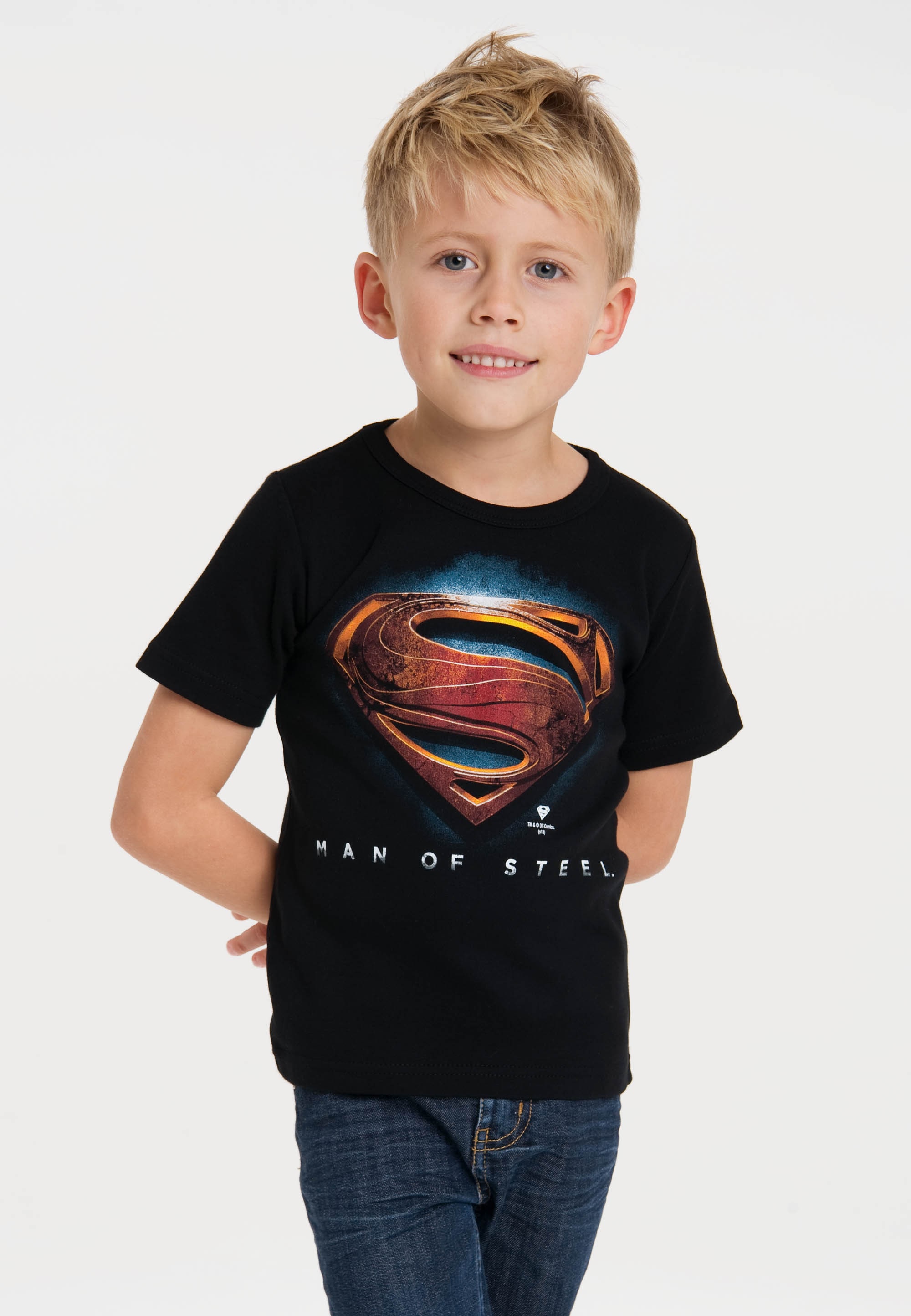 LOGOSHIRT T-Shirt "DC Superman Man of Steel" Print