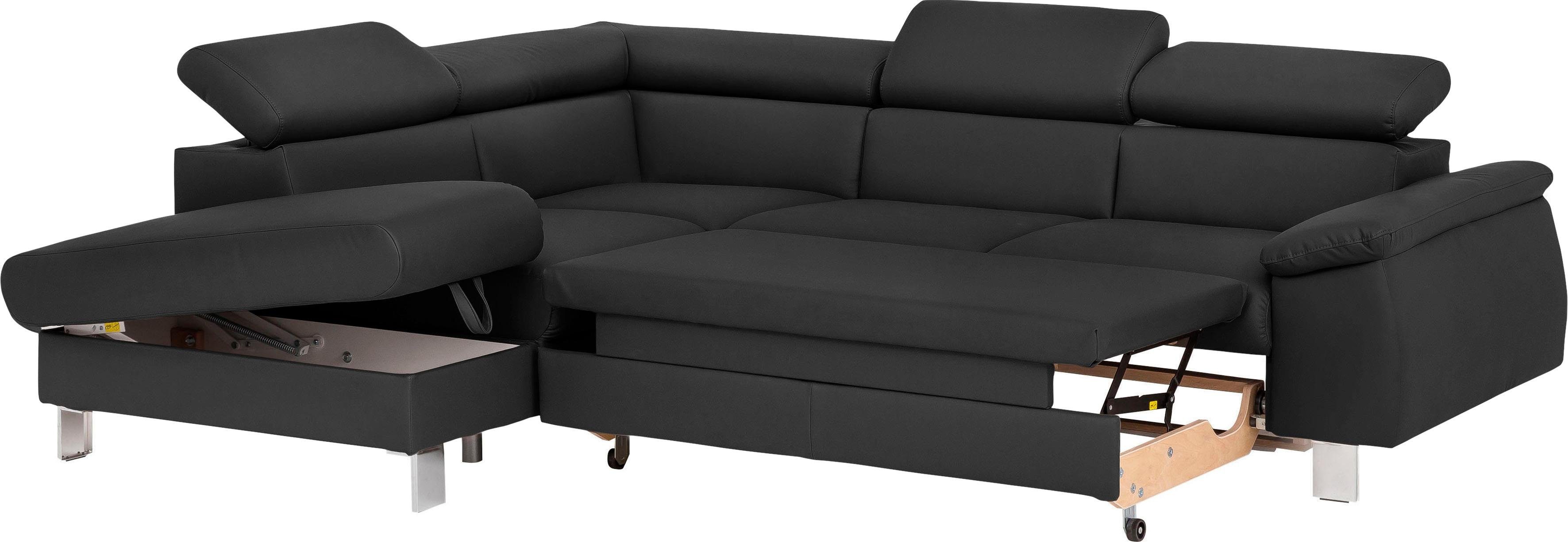 Thumbnail - COTTA Ecksofa "Komaris L-Form mit Kopfteilverstellung", wahlweise mit Bettfunktion, Bettkasten & Beleuchtung