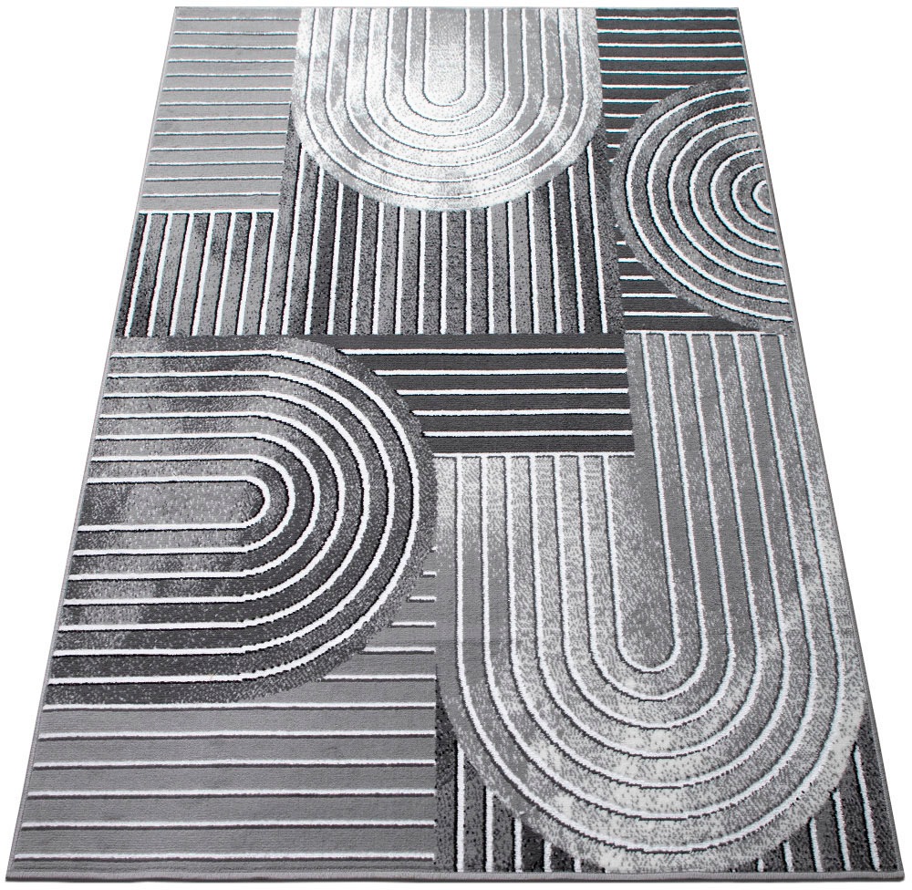 Teppich OTTO HOME "Lysandra" Gr. 3, grau (dunkelgrau), B:120cm H:8mm L:180cm, Kunstfaser, Teppiche, Teppich, 3D-Effekt, softer Kurzflor, pflegeleicht, leichter Glanz, Scandi-Look 3