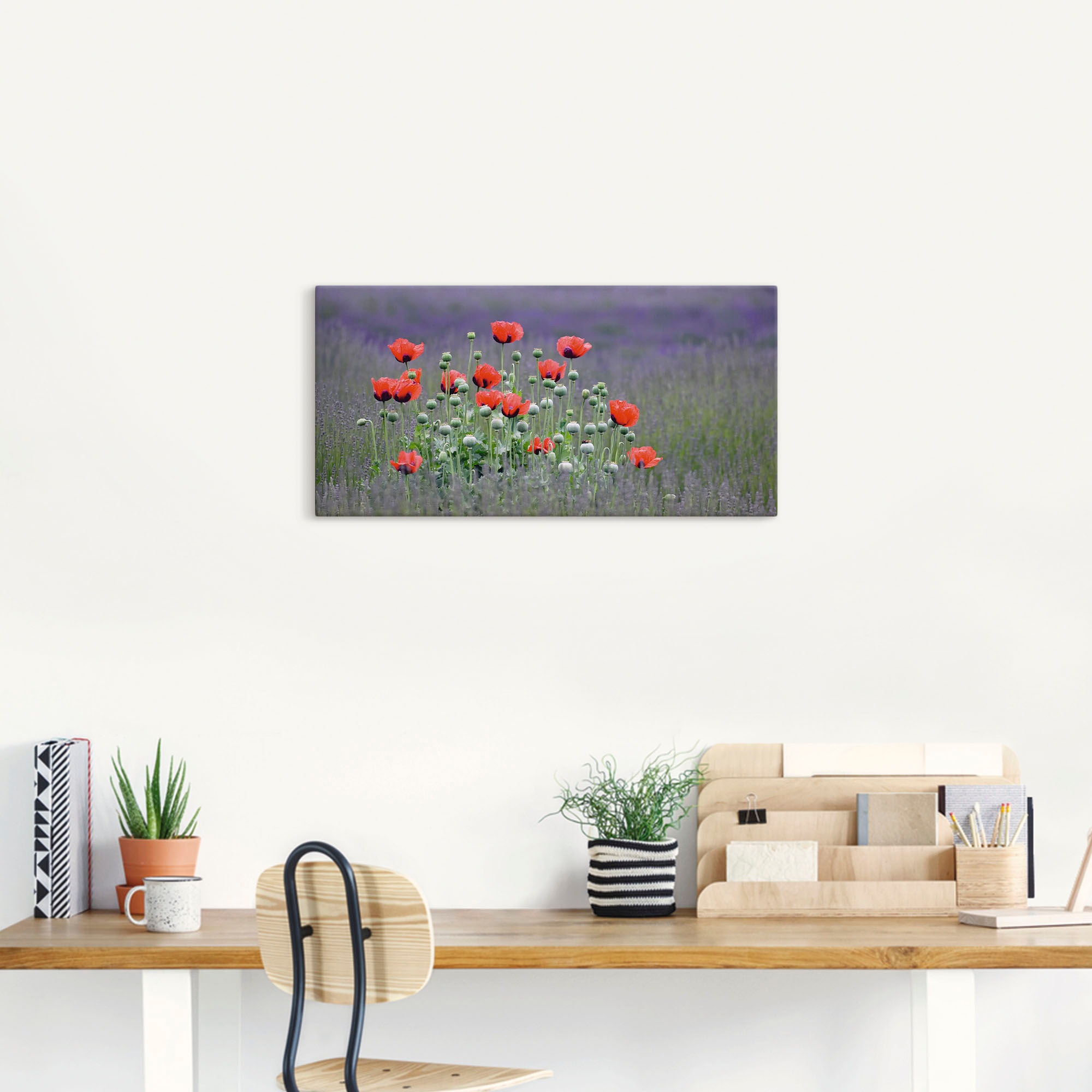 Artland Wandbild »Lavendelfarm in Sequim - Mohnblumen«, Blumenwiese, (1 St.), als Leinwandbild, Poster, Wandaufkleber in verschied. Größen