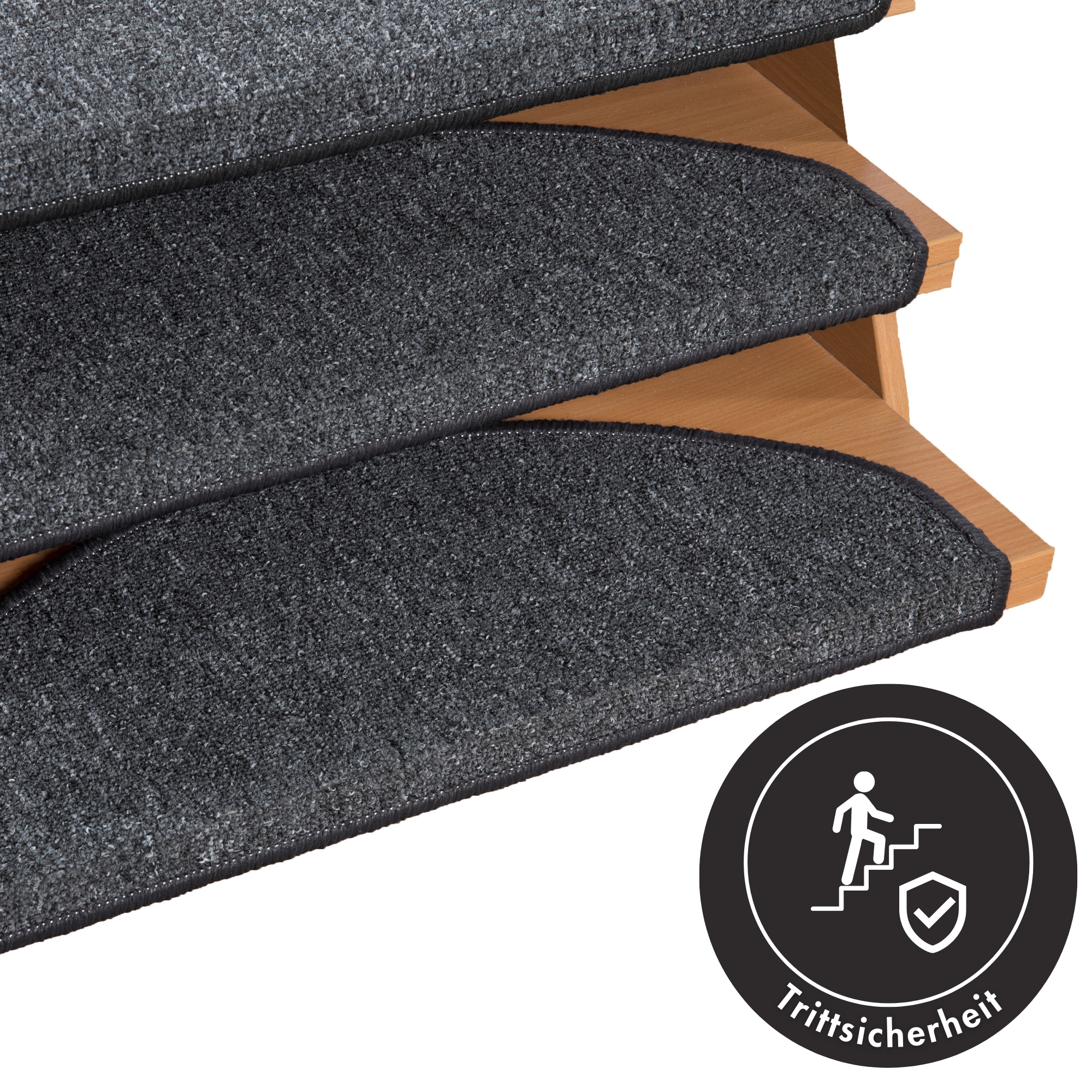 Andiamo Stufenmatte »Rambo, Made in Poland« halbrund 4 mm Höhe melierte Schlinge, selbstklebend, 15 Stück in einem Set