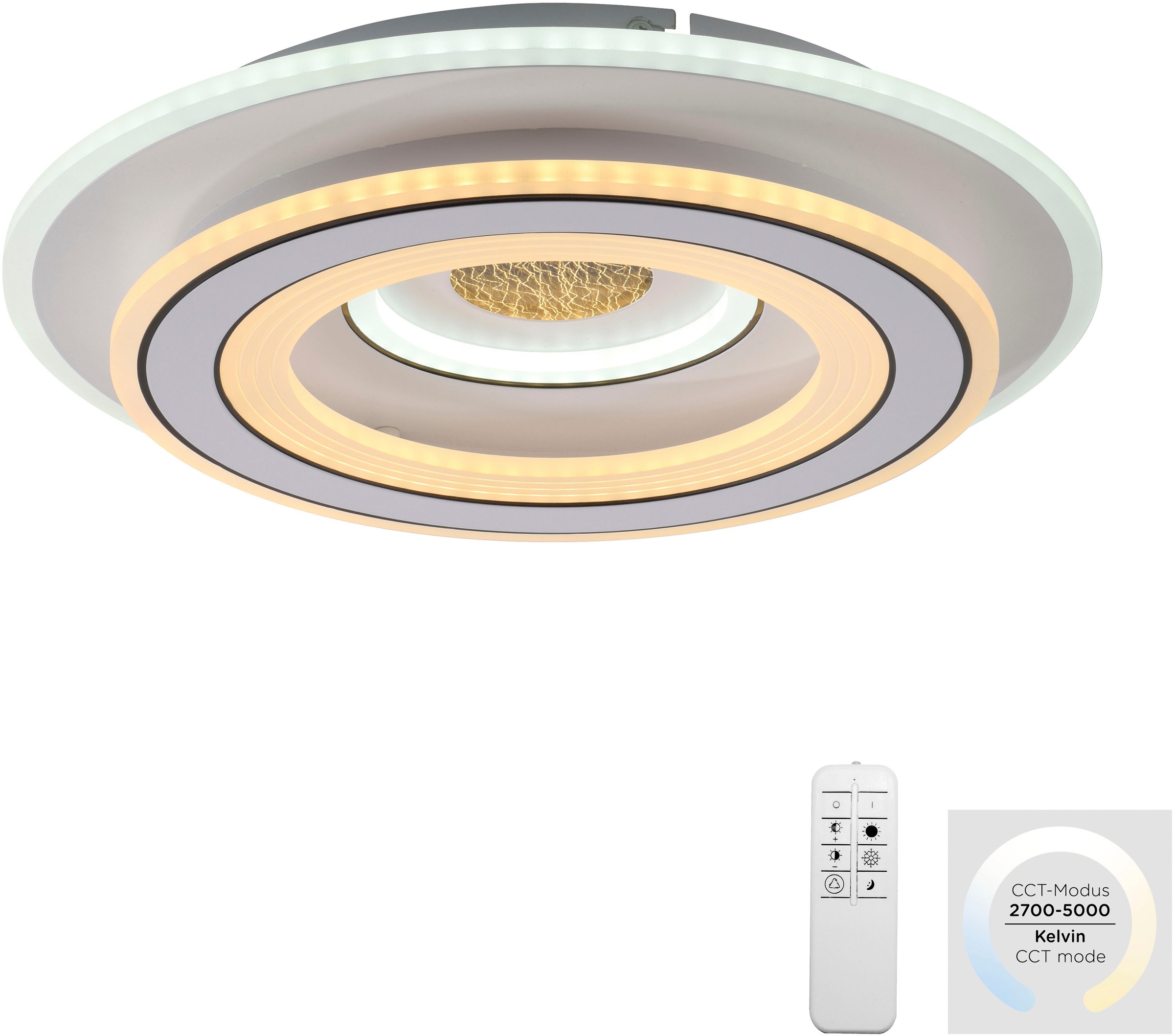JUST LIGHT Deckenleuchte »TOLAGO«, 1 flammig, Leuchtmittel LED-Board | LED fest integriert, LED, Fernbedienung, Infrarot inkl.