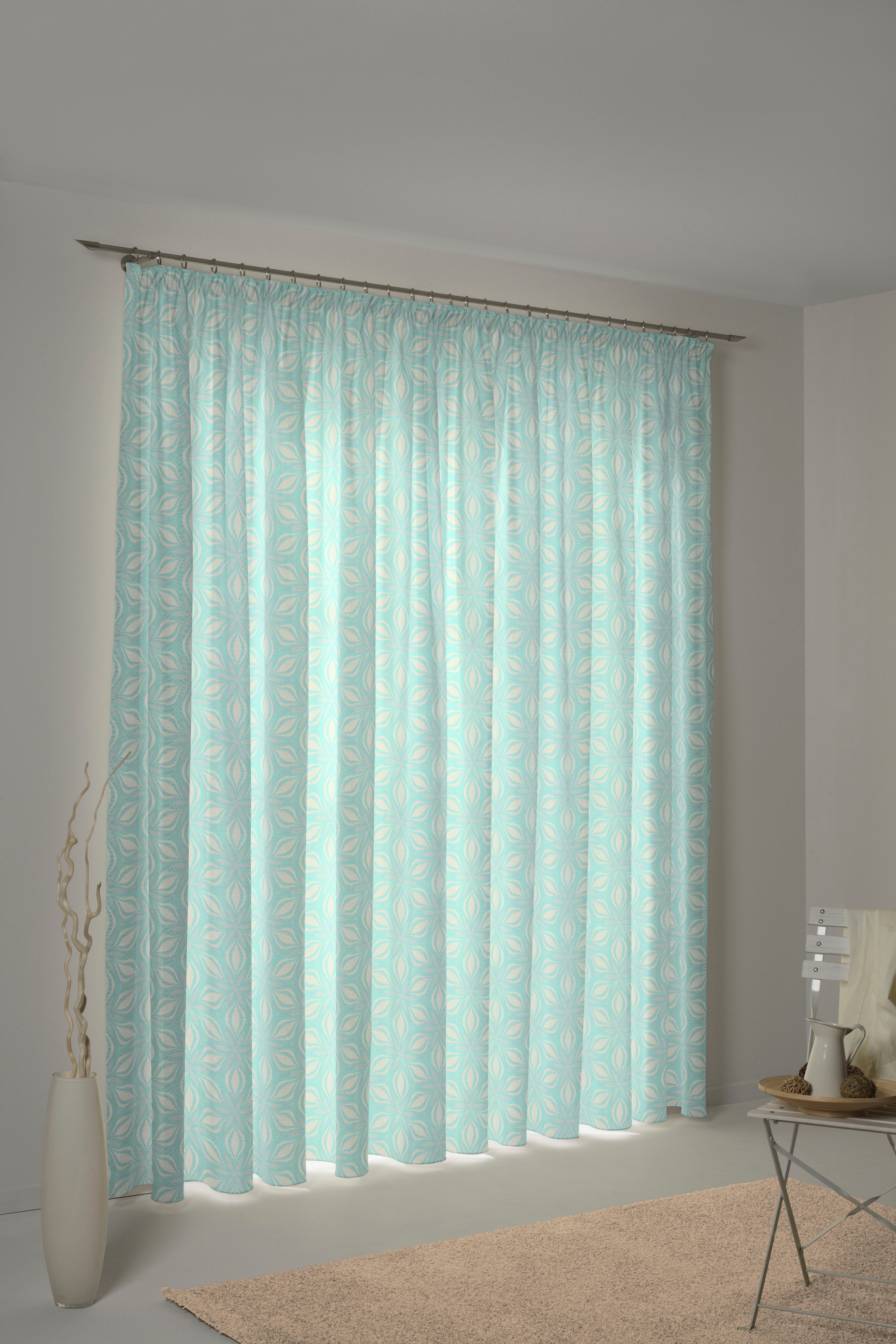 Adam Vorhang "Retro Floret" Kräuselband 1 Stk. tlg. aus 100% Bio-Baumwolle günstig online kaufen