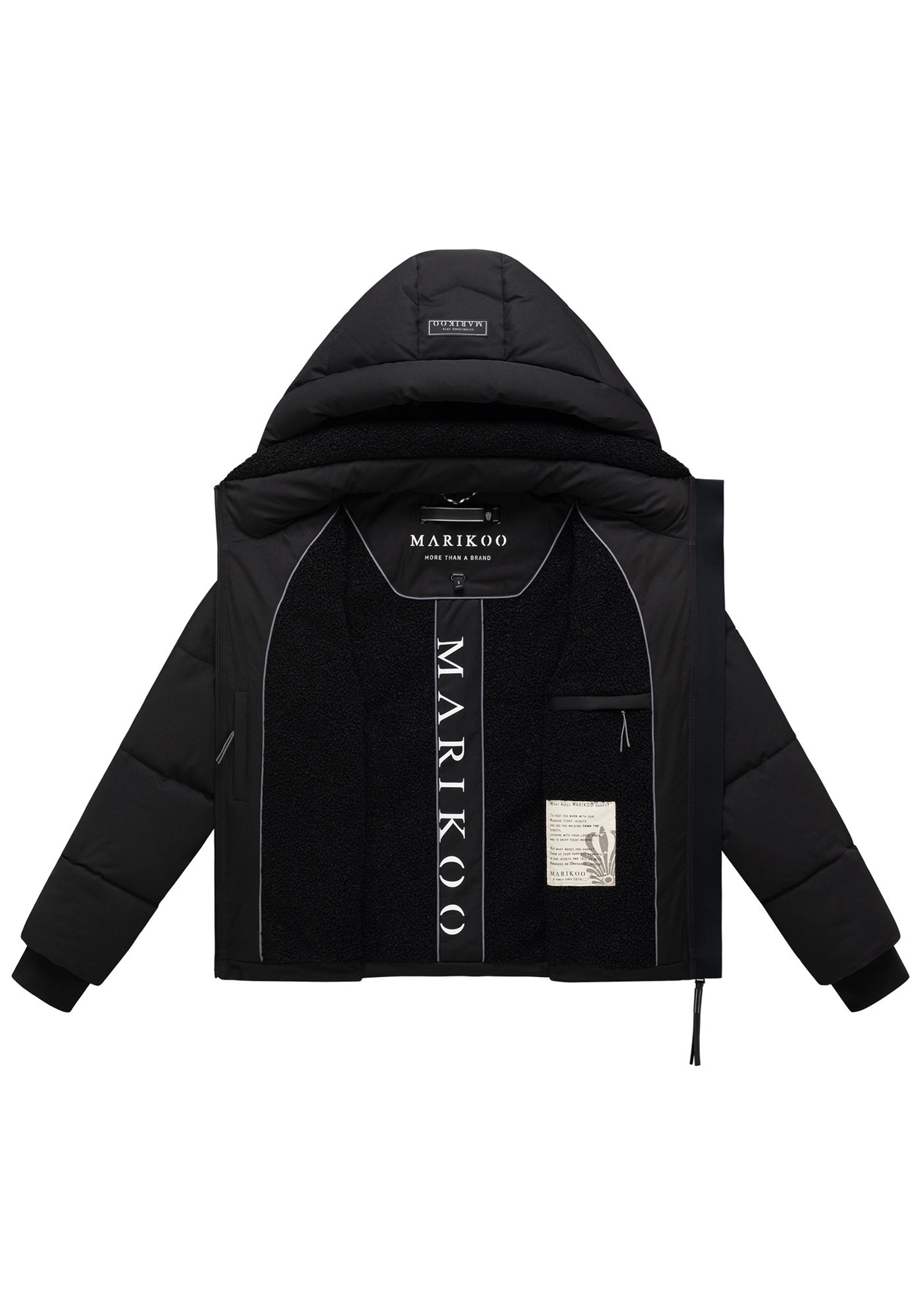 Marikoo Winterjacke »Shinamii« mit Kapuze Kurze Steppjacke mit Kapuze und diagonalem Steppmuster