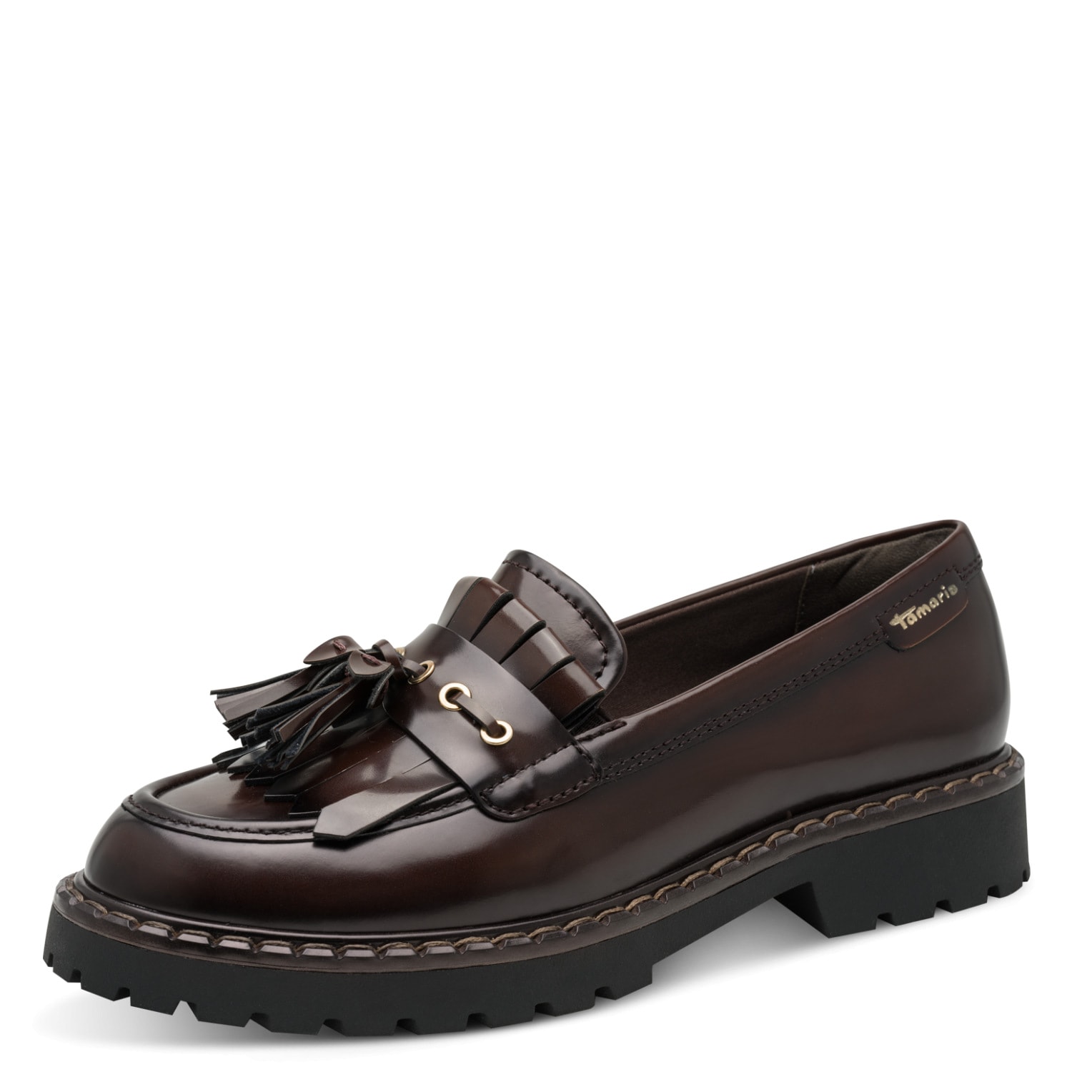 Tamaris Slipper Halbschuh, Loafer, Businessschuh mit modischen Quasten und Durchzügen