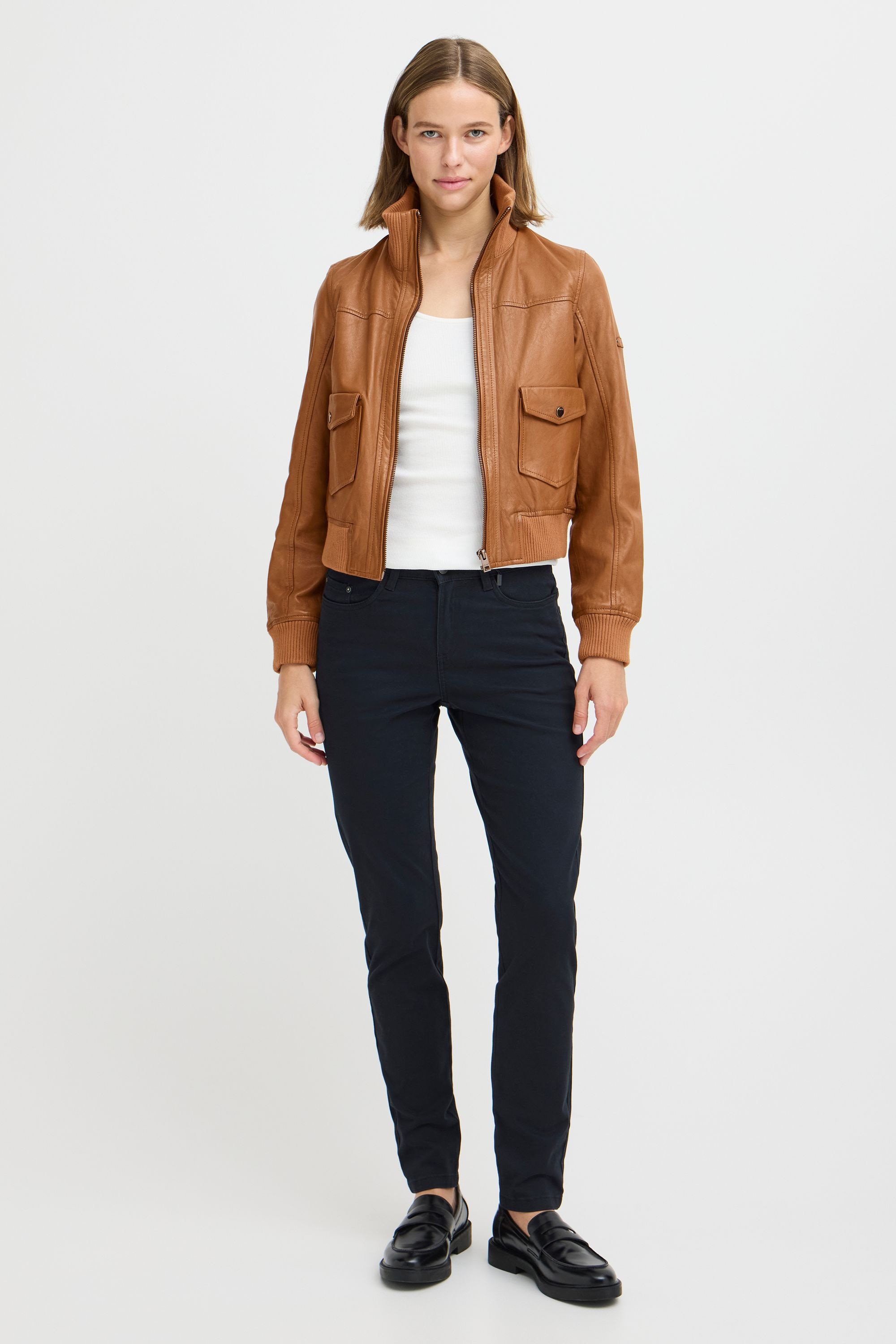 OXMO Lederjacke »Lederjacke OXDenny«, ohne Kapuze