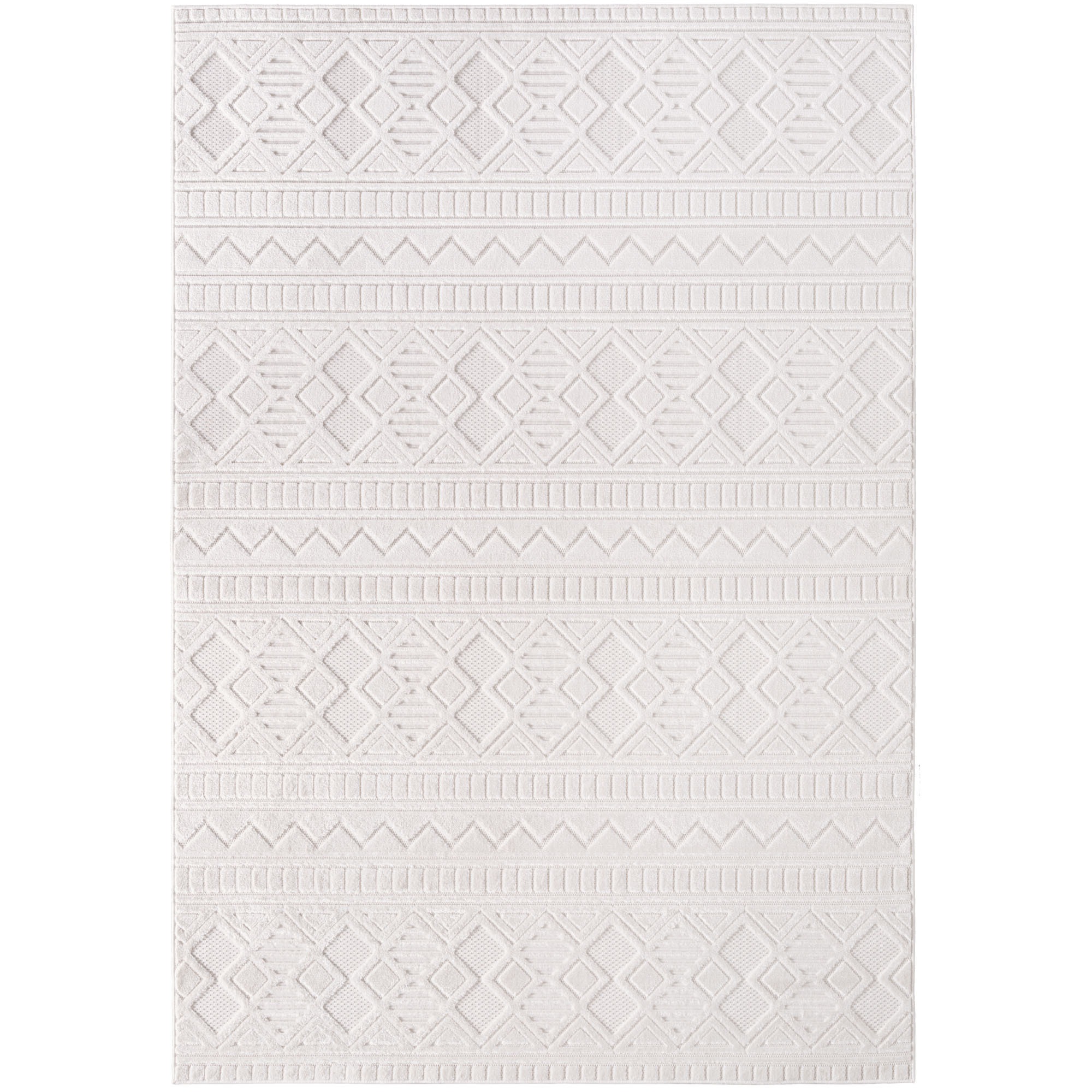 Ayyildiz Teppiche Teppich »DOHA 1652«, rechteckig, 4 mm Höhe, Läufer, 3D Hoch-Tief-Effekt, weicher Kurzflor, In- und Outdoor