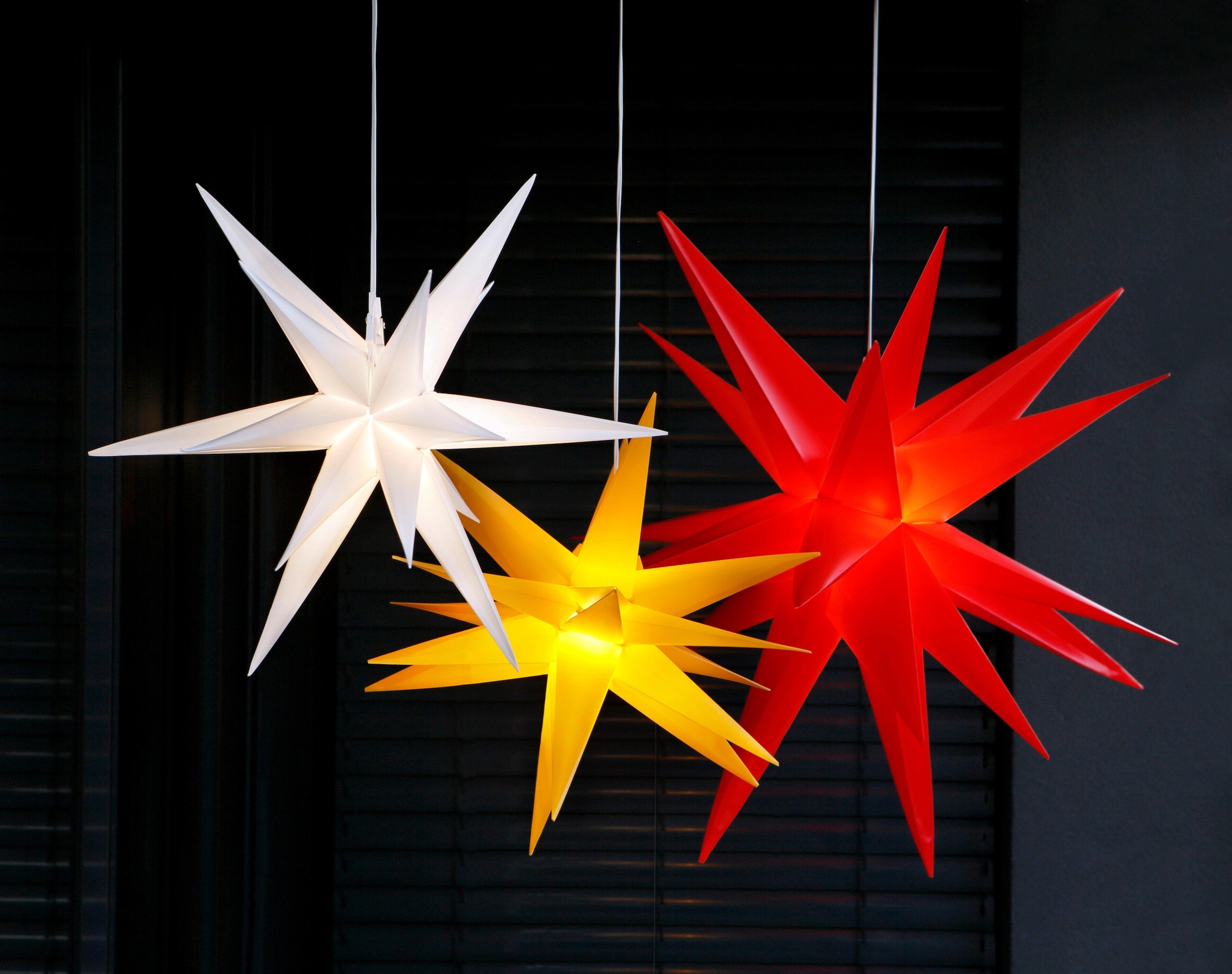 my home LED Stern »Weihnachtsstern, 3D-Optik« LED-Modul Warmweiß Ø 57 cm, mit 6-Stunden-Timer, Weihnachtsdeko aussen