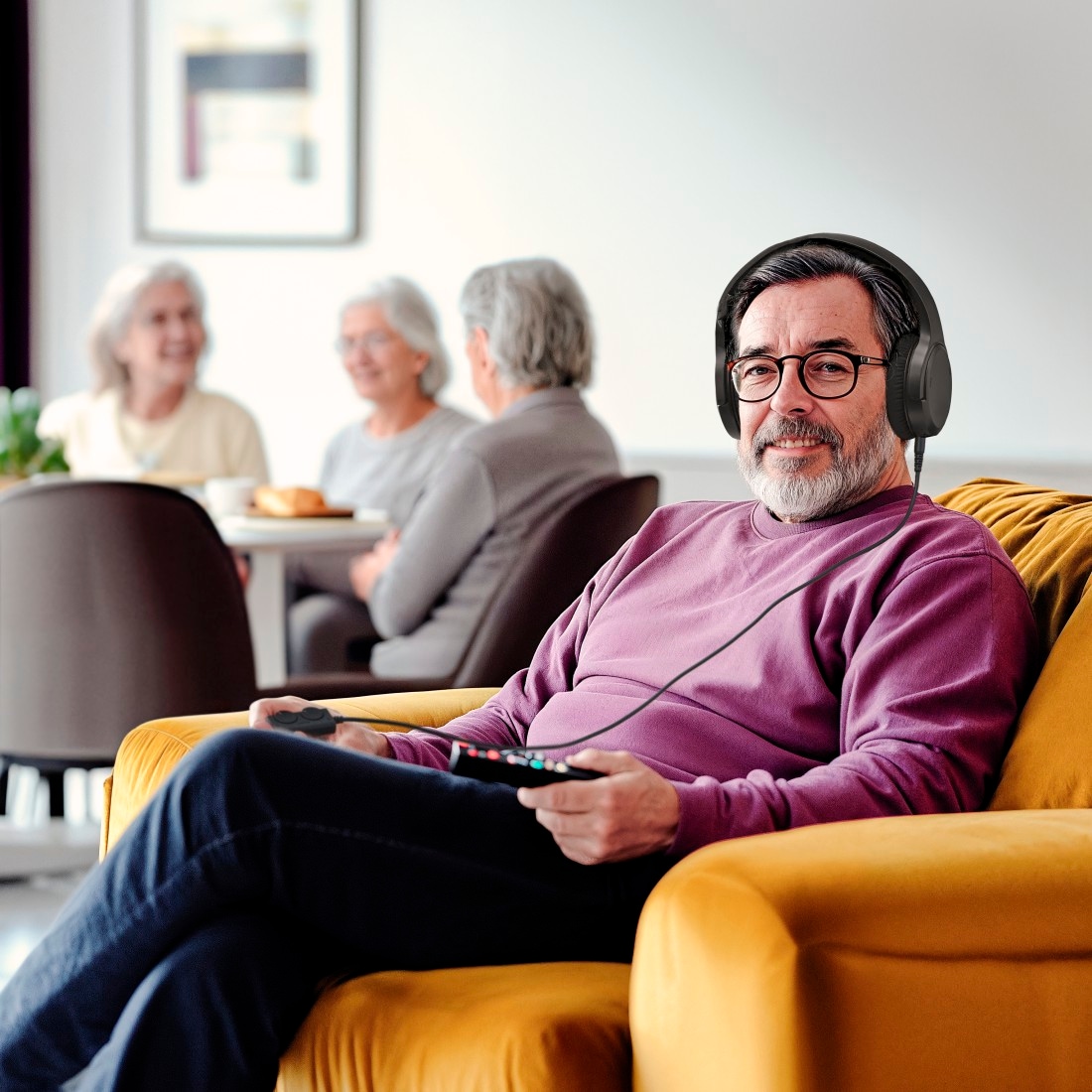 Hama HiFi-Kopfhörer »TV-Kopfhörer (6 m langes Kabel, getrennte Lautstärke links u. rechts)«