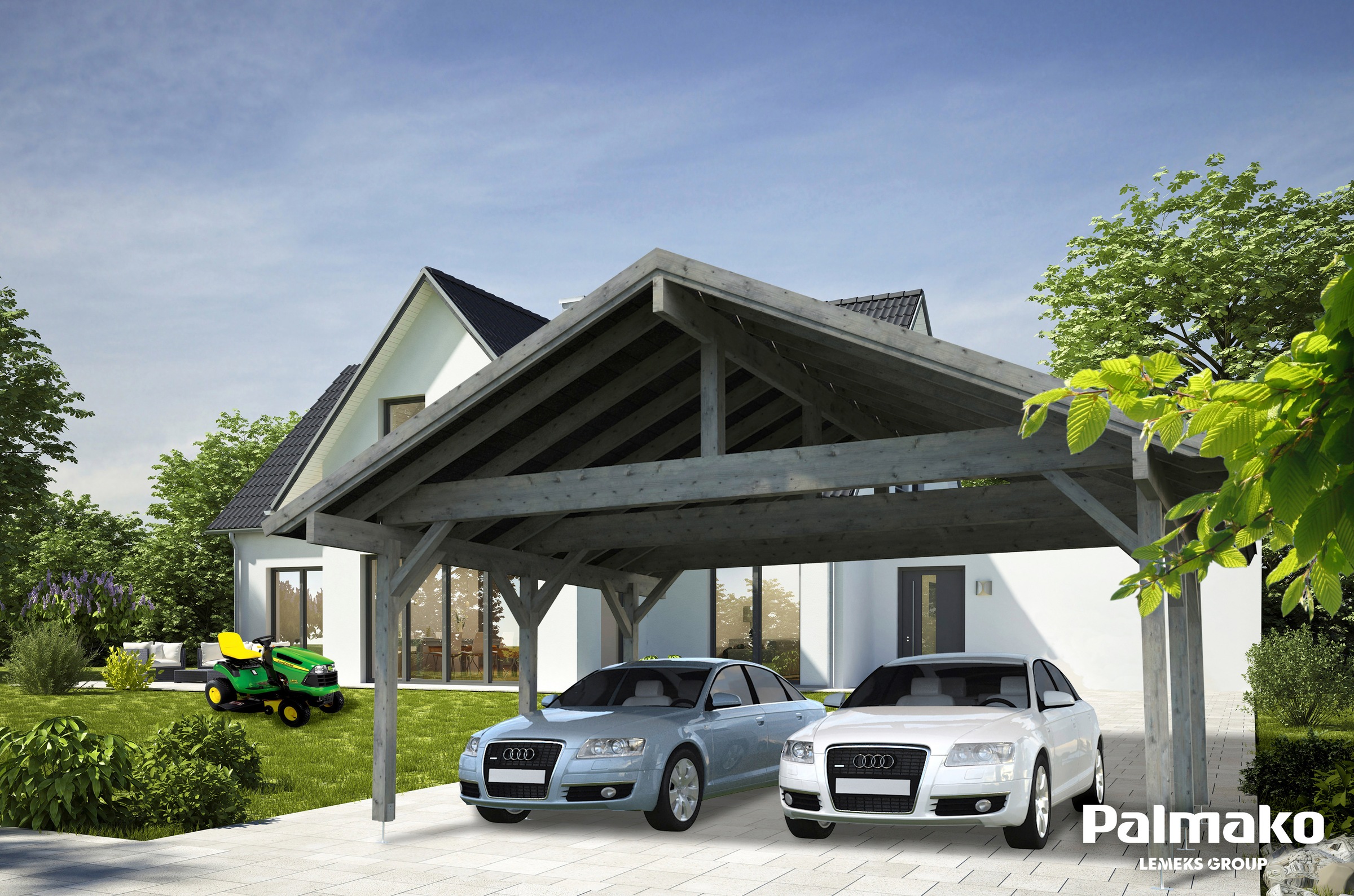 Einzelcarport PALMAKO, grau, Carports, "Robert"