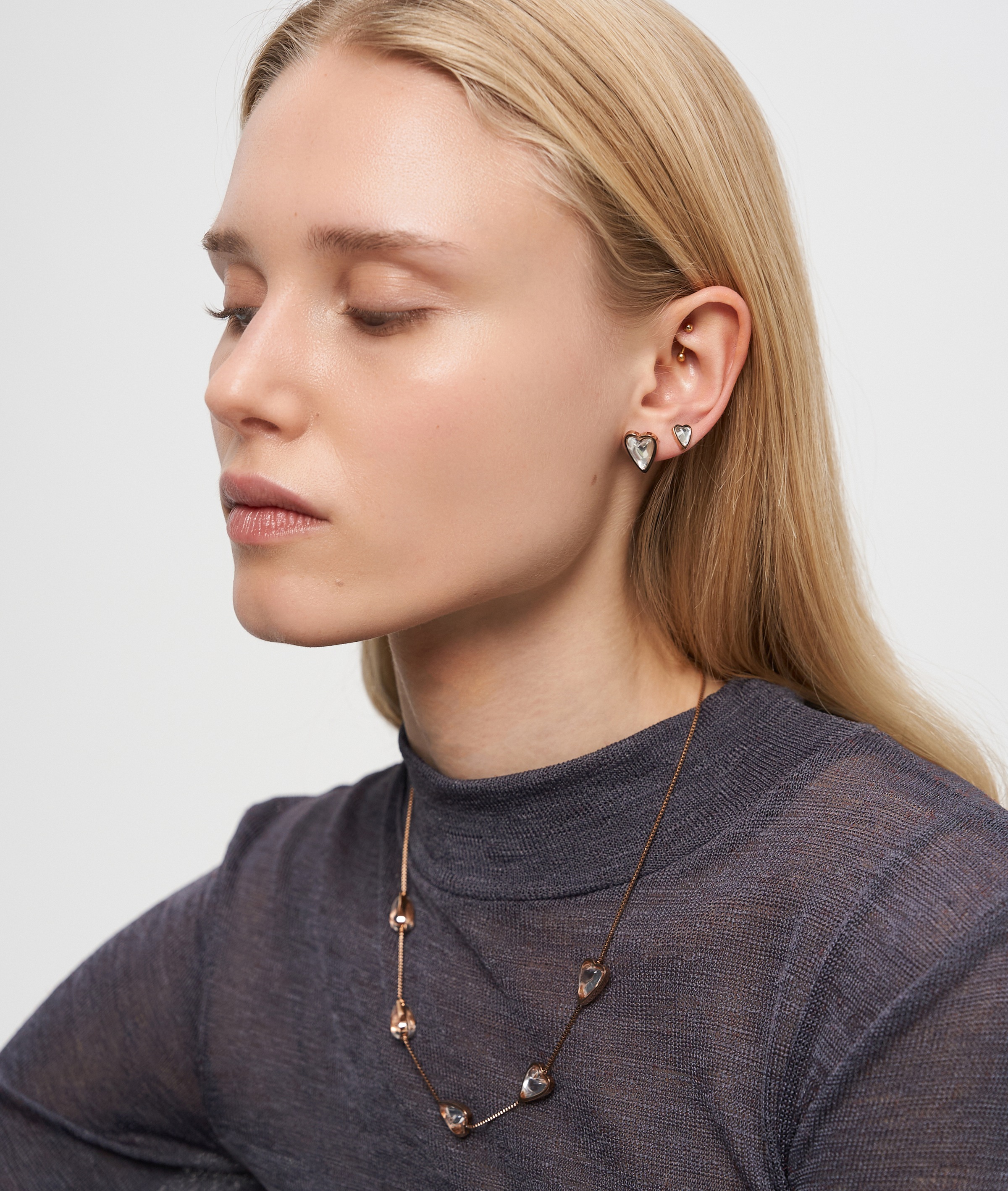 Liebeskind Berlin Paar Ohrstecker »Schmuck Geschenk Edelstahl Ohrringe Glass Heart« mit Glasstein