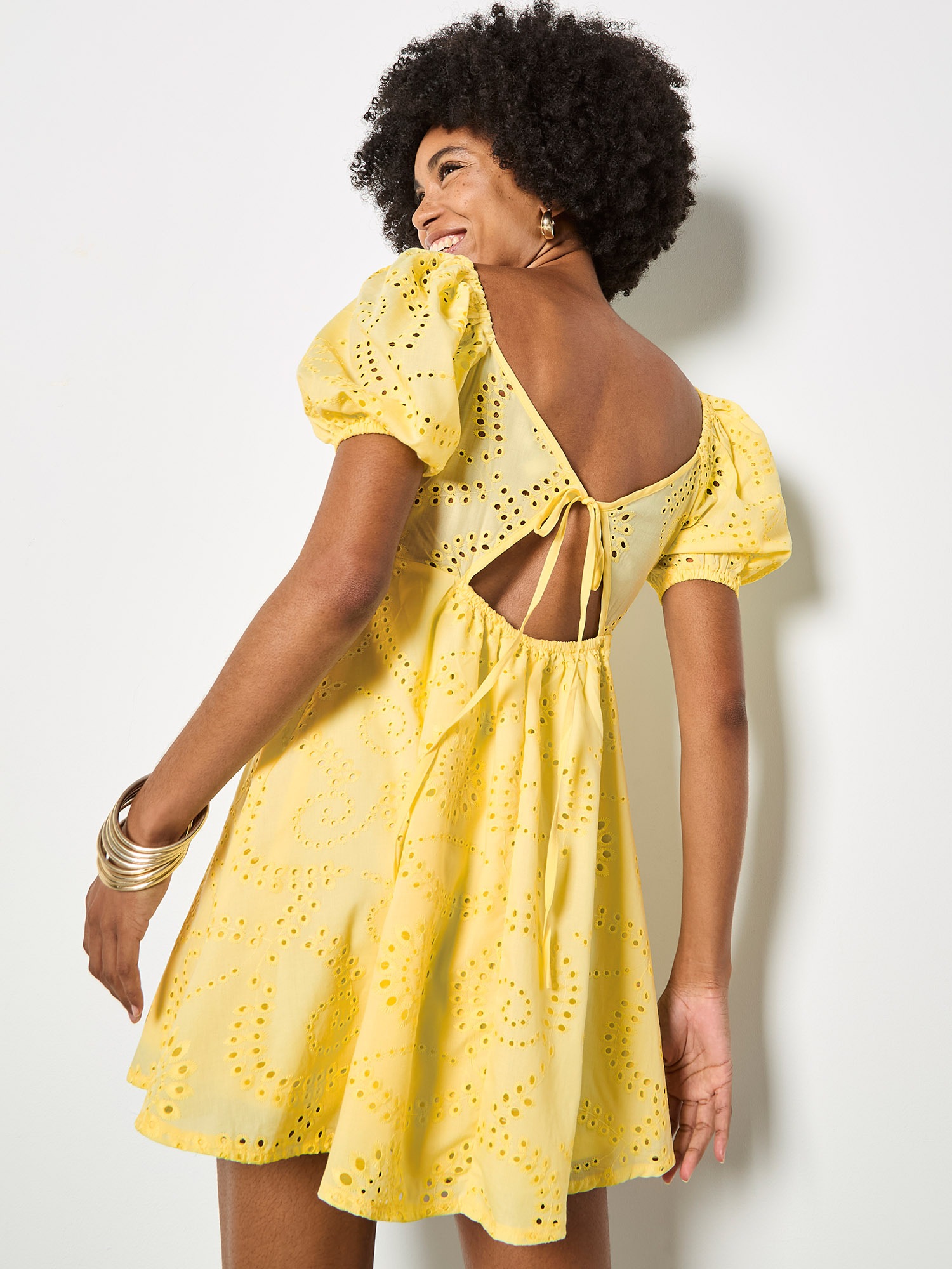 Apricot Minikleid »Minikleid« mit Blumenstickerei