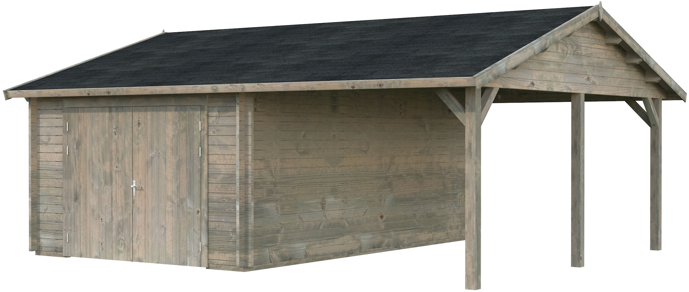 Palmako Garage "Roger, mit Holztor" BxTxH: 703x619x316 cm