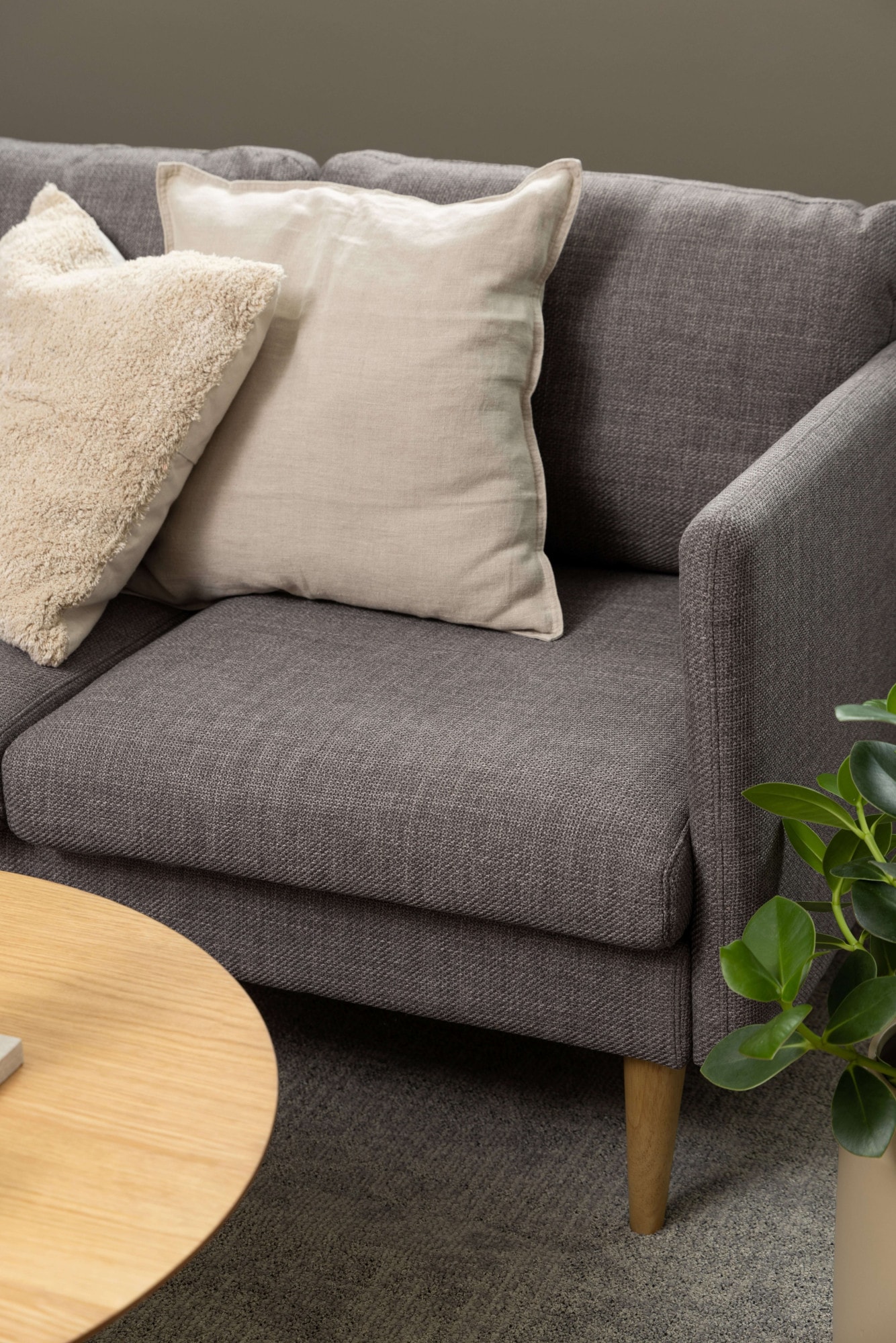 ACTONA GROUP Ecksofa »Milly«, (1 St.), Breite 201 cm, Recamiere links oder rechts, Struktur, Füße Eiche