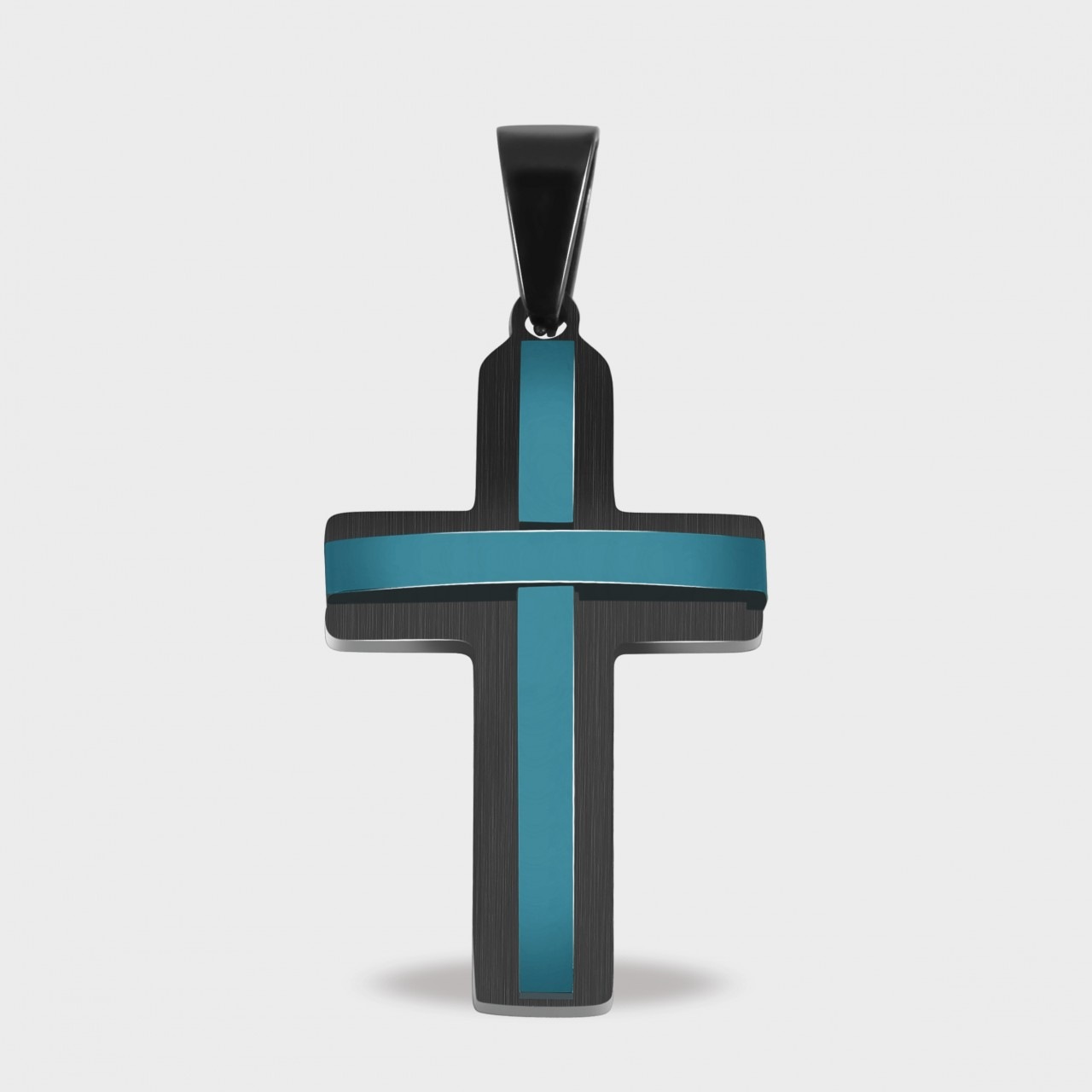 Kettenanhänger ADELIA´S "trendiger Kreuz Anhänger aus Edelstahl", blau, Schmuckanhänger, Damen, Edelstahl, Kettenanhänger 2