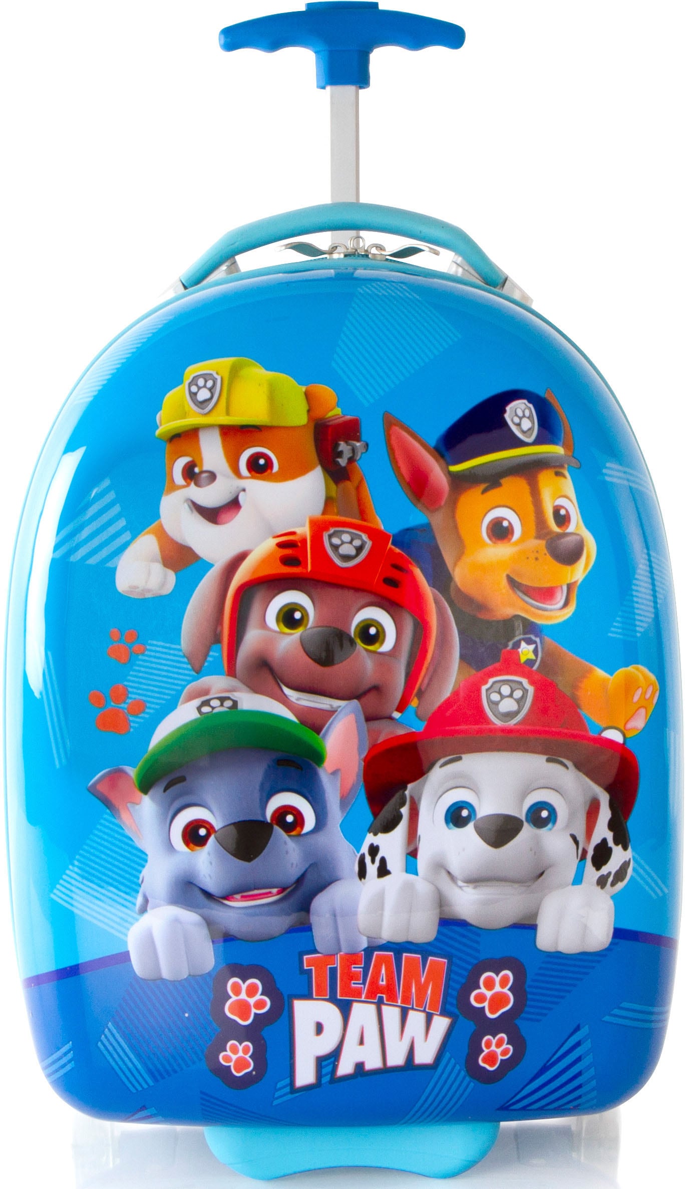 Heys Kinderkoffer "Paw Patrol, Blau", 2 Rollen, Kindertrolley Kinderreisegepäck Handgepäck-Koffer in runder Form