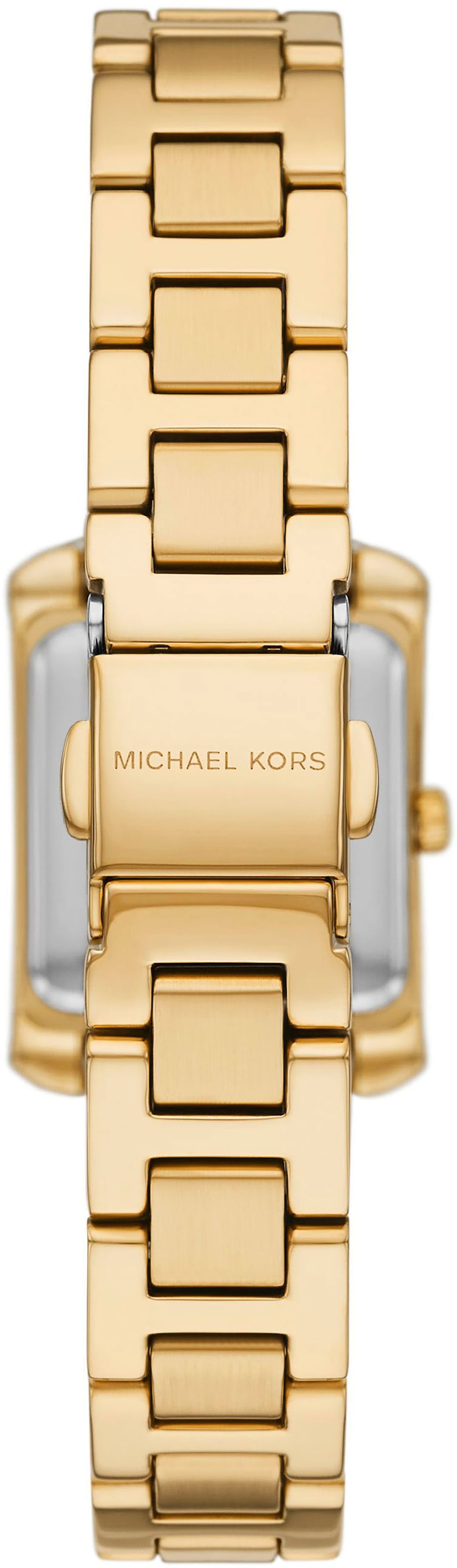 MICHAEL KORS Quarzuhr »PETITE EMERY«, Armbanduhr, Damenuhr, Edelstahlarmband, analog, Glassteine