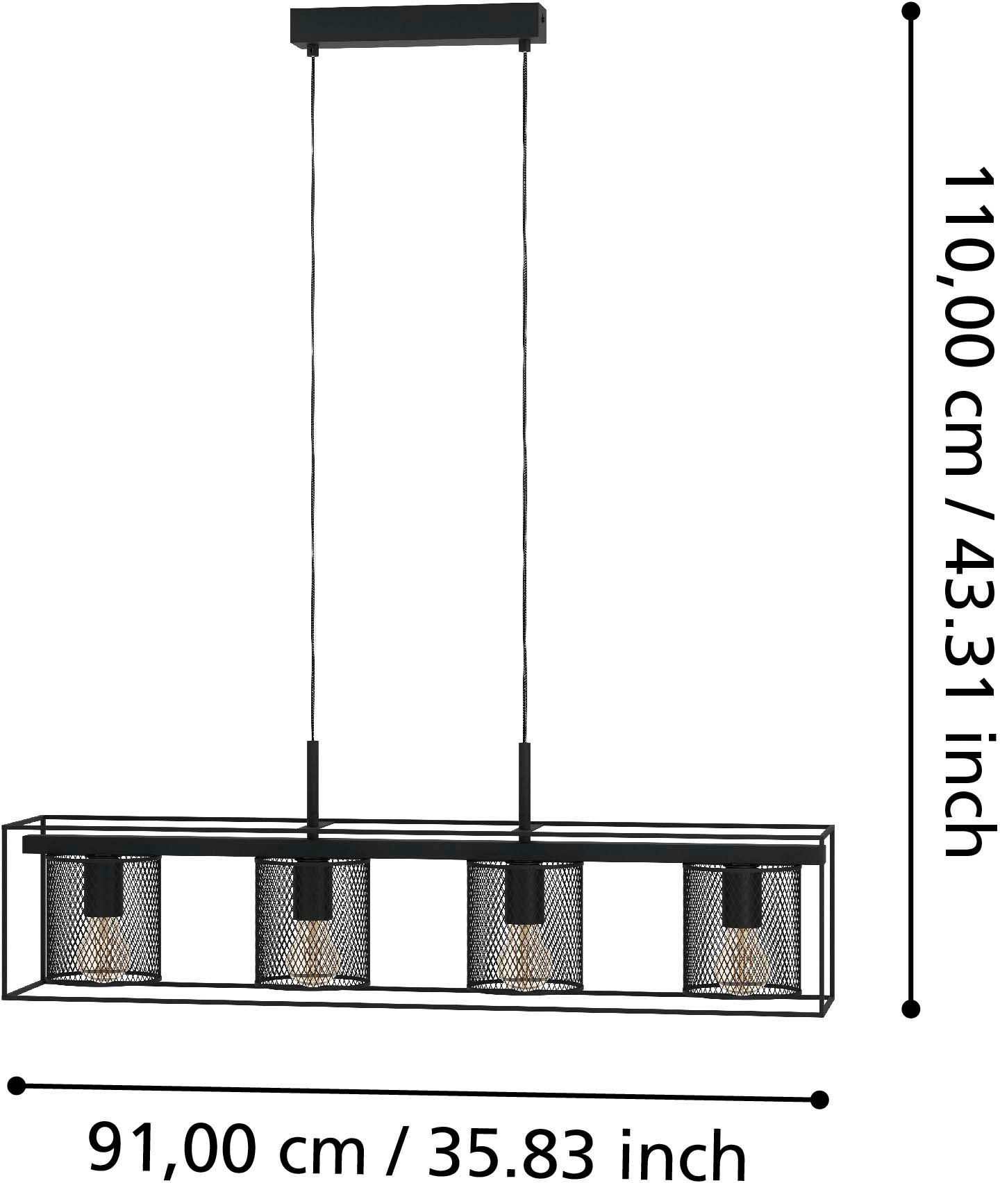 EGLO Hängeleuchte »CATTERICK« E27 1 Stk. Hängeleuchte in schwarz aus Stahl  -  exkl. E27 - 40W