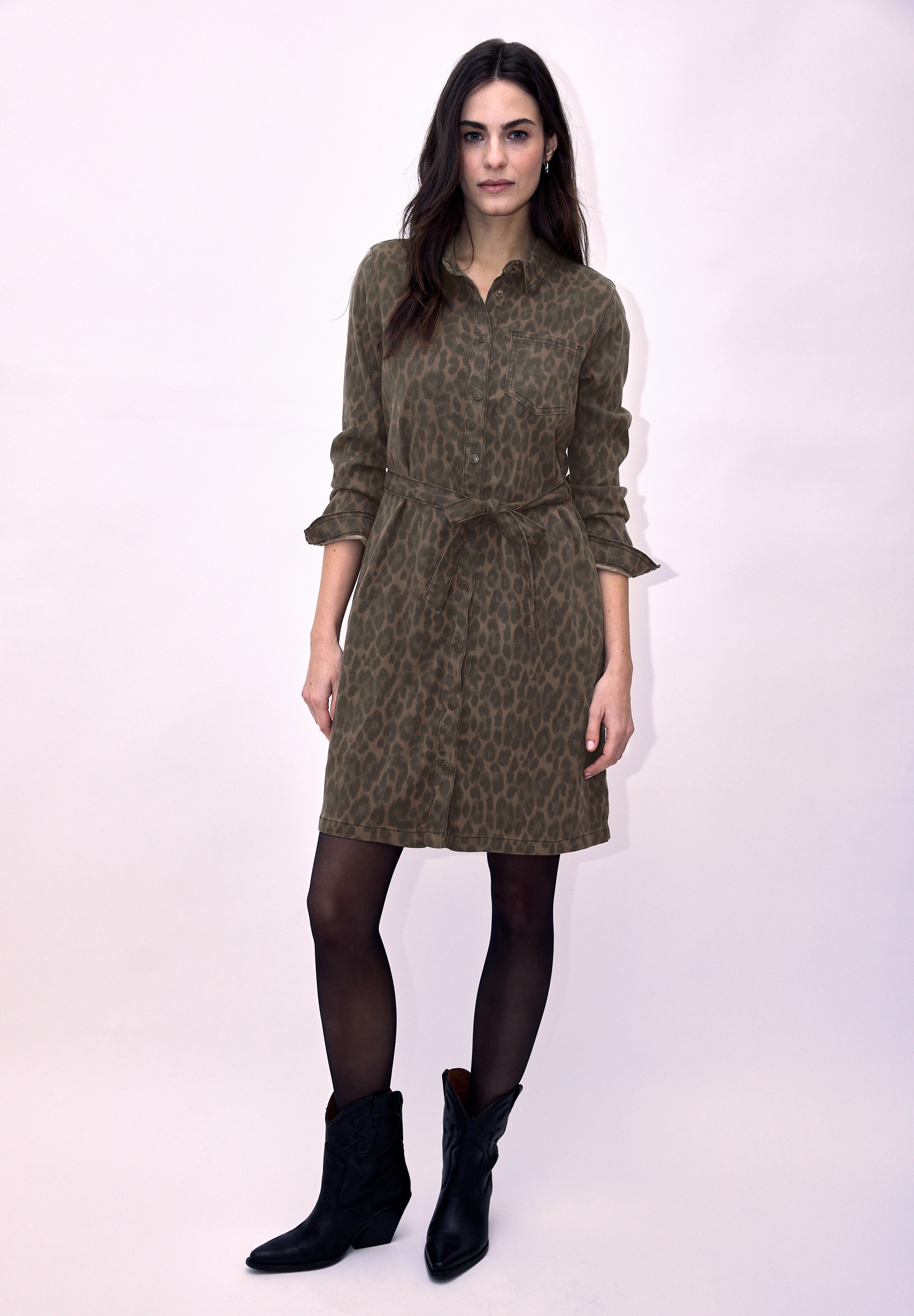 STREET ONE STUDIO Blusenkleid Brusttasche mit Bindegürtel zum Taillieren günstig online kaufen