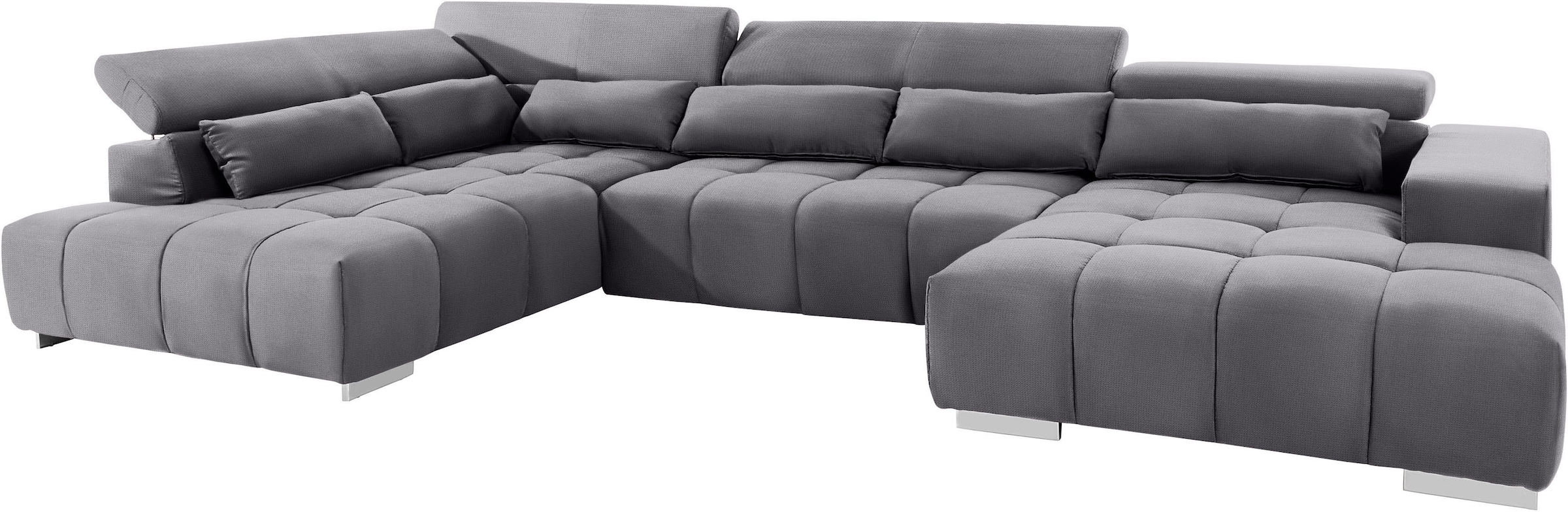 COTTA Wohnlandschaft »Orion U-Form«, mit Kopfteilverstellung & 6 Nierenkissen