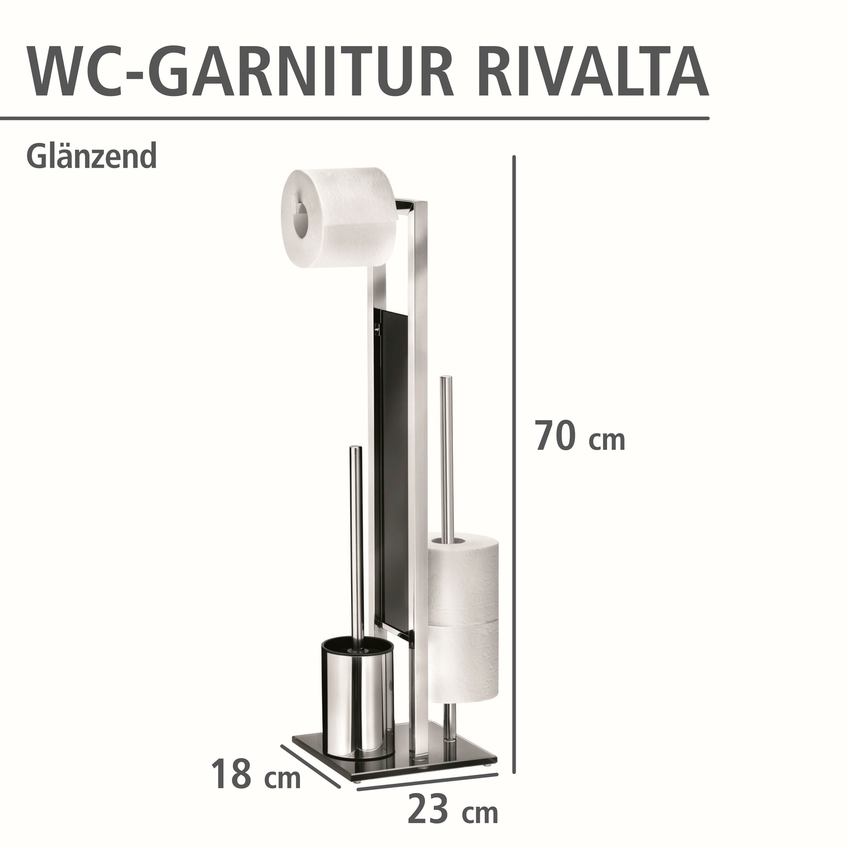 WENKO WC-Garnitur »Rivalta«, aus und integrierter bestellen | BAUR Edelstahl, WC-Bürstenhalter Toilettenpapierhalter