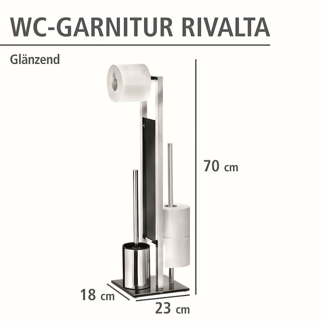 WENKO WC-Garnitur »Rivalta«, aus Edelstahl, integrierter  Toilettenpapierhalter und WC-Bürstenhalter bestellen | BAUR