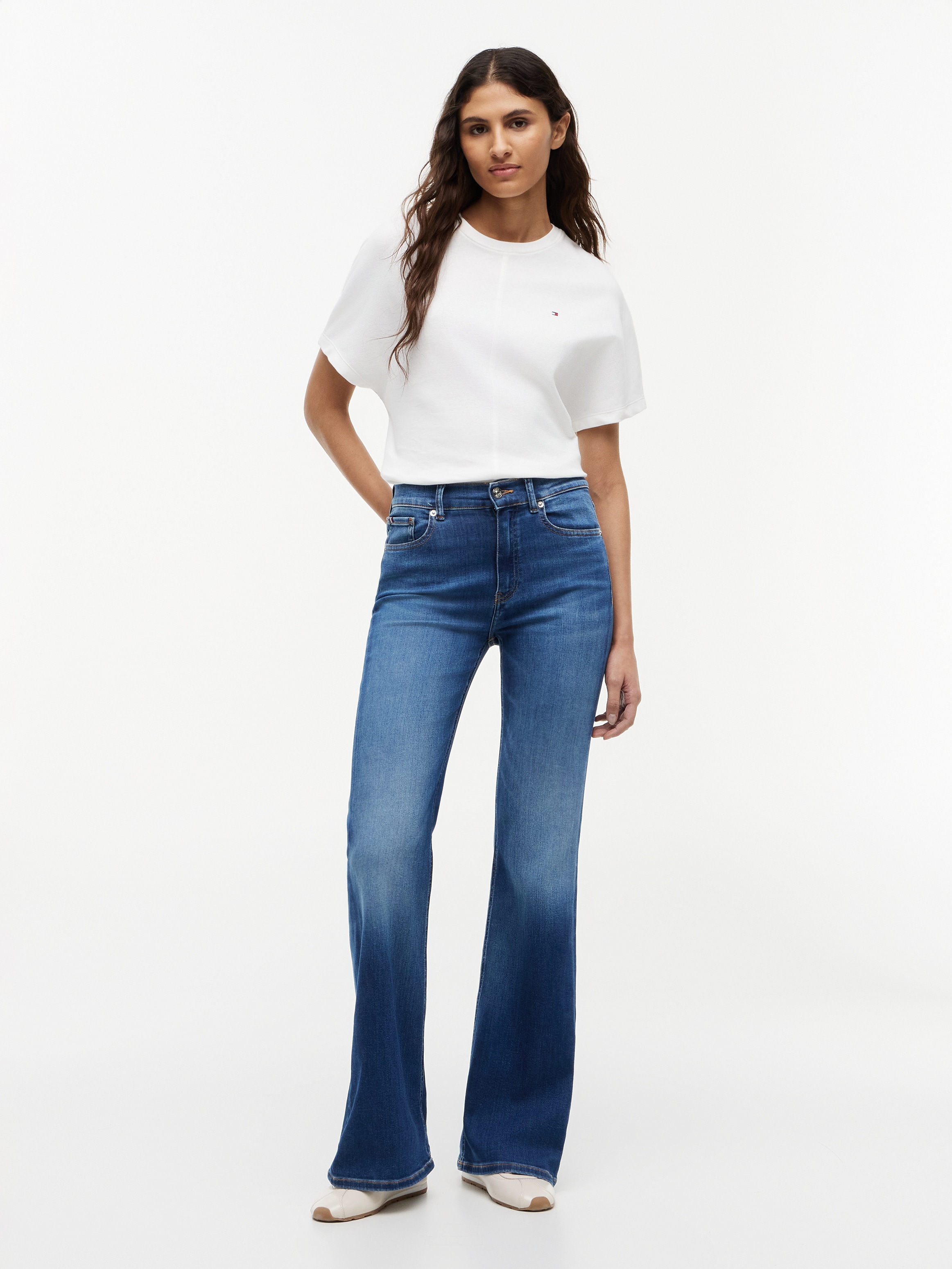 Tommy Hilfiger Bootcut-Jeans »FLARE KATY RW« Baumwollmischung, Stretch, in ausgestellter Form