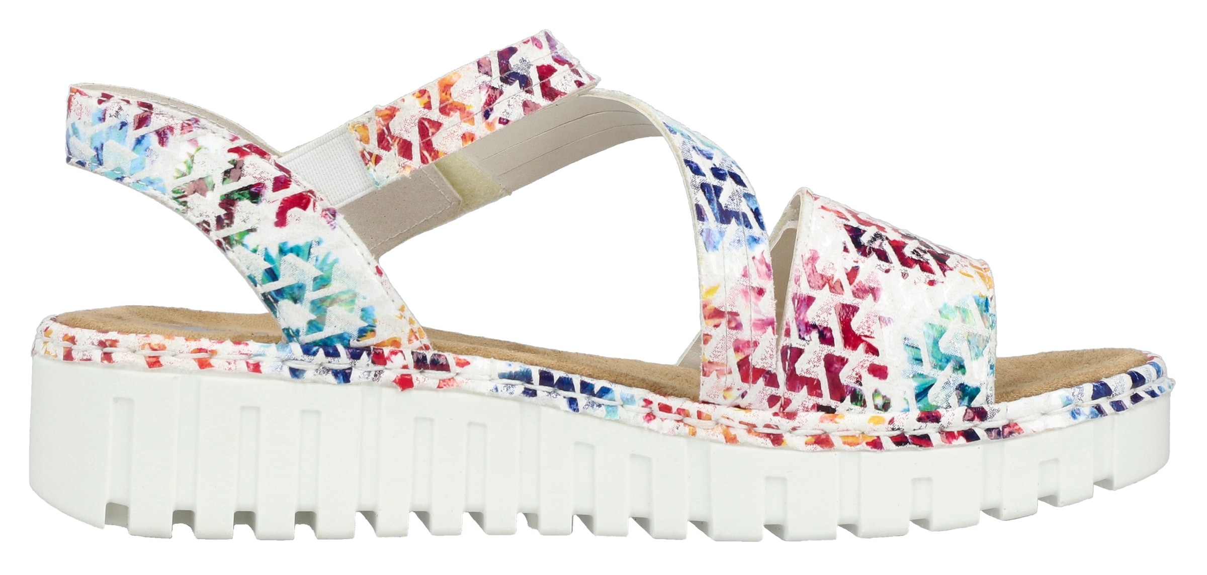 Rieker Plateausandale, Sommerschuh, Sandalette, Keilabsatz, mit Klettriemchen