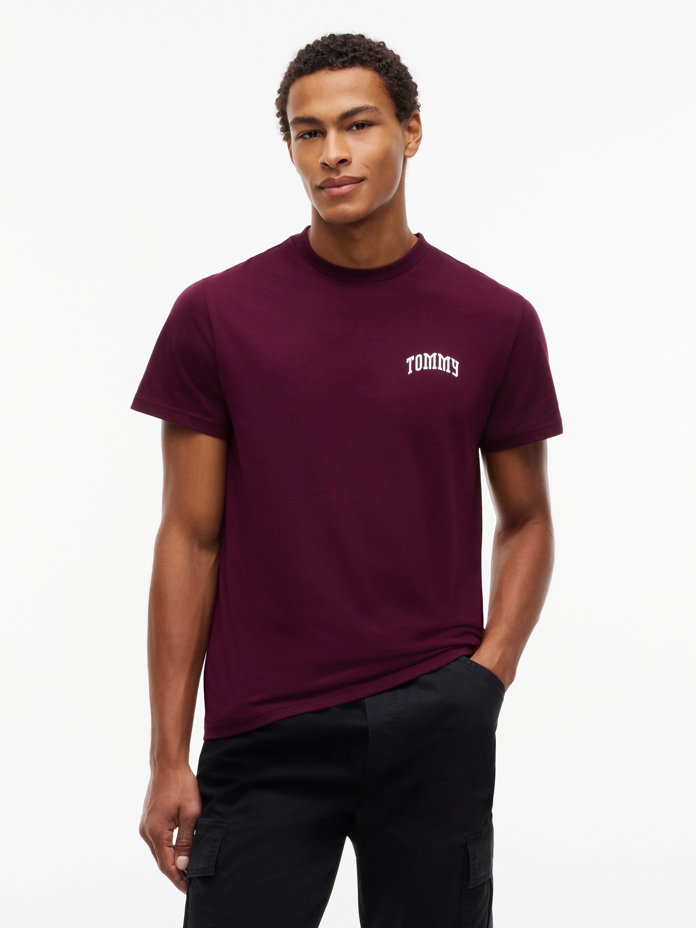 Tommy Jeans T-Shirt "TJM SLIM FIT TOMMY" Jersey, Rundhals, schmal geschnitten