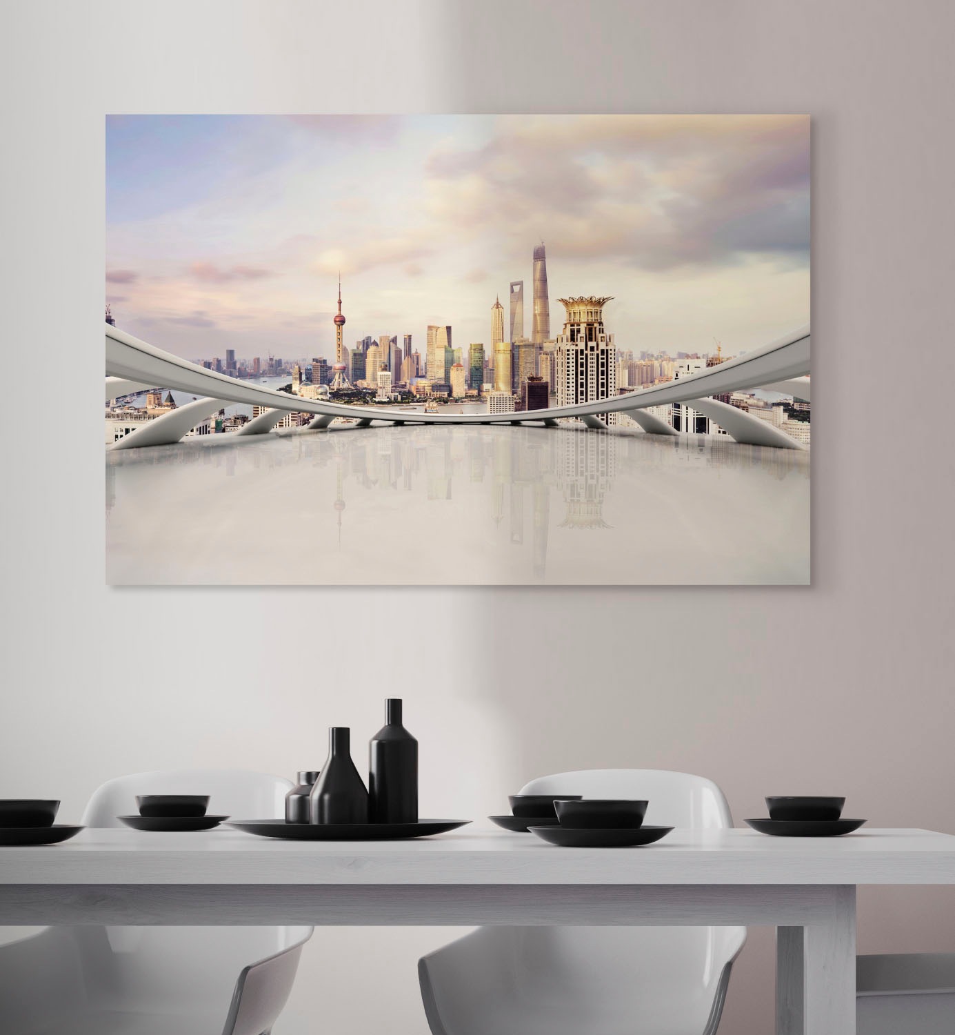 queence Acrylglasbild "Stadt" Elemente der Architektur  Gebäude  Skyline  S günstig online kaufen