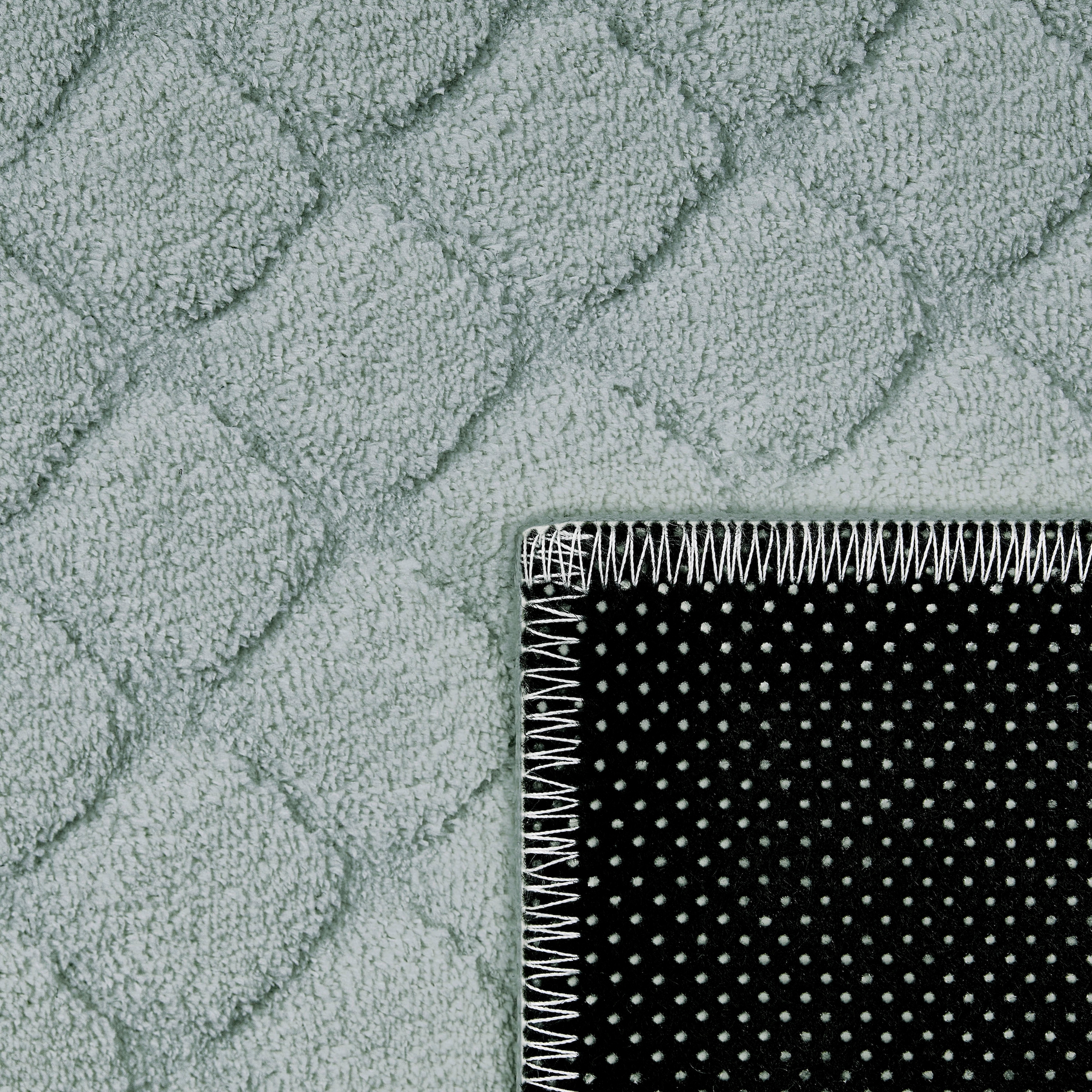 Paco Home Teppich »Rotterdam 591«, rechteckig, 4 mm Höhe, Kurzflor, Uni Farben, Rauten Muster, 3D Effekt, weich & kuschelig