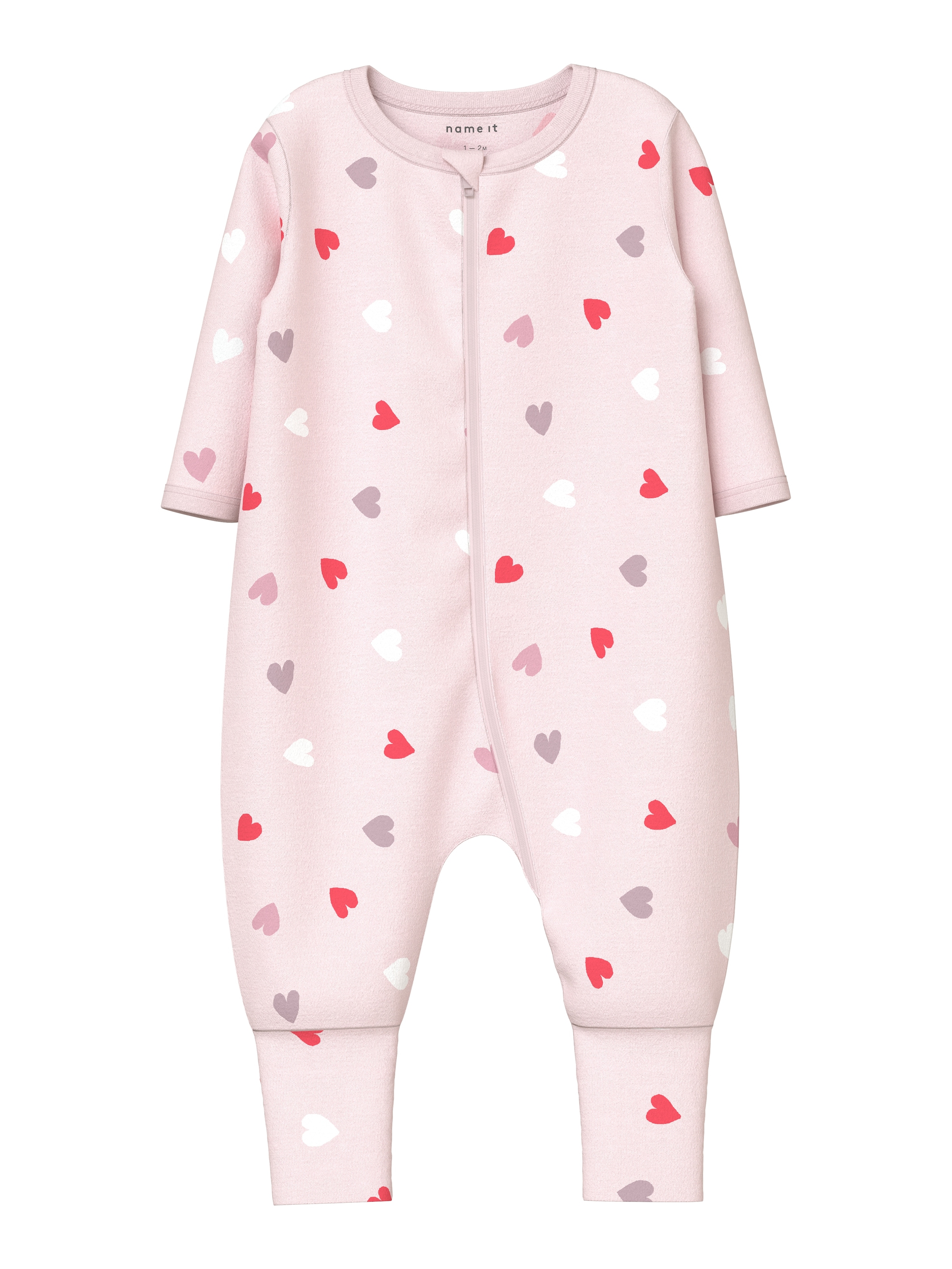 Name It Schlafanzug »NBFNIGHTSUIT 2P ZIP FF CAR. HEART NOOS« Packung, 2 tlg.