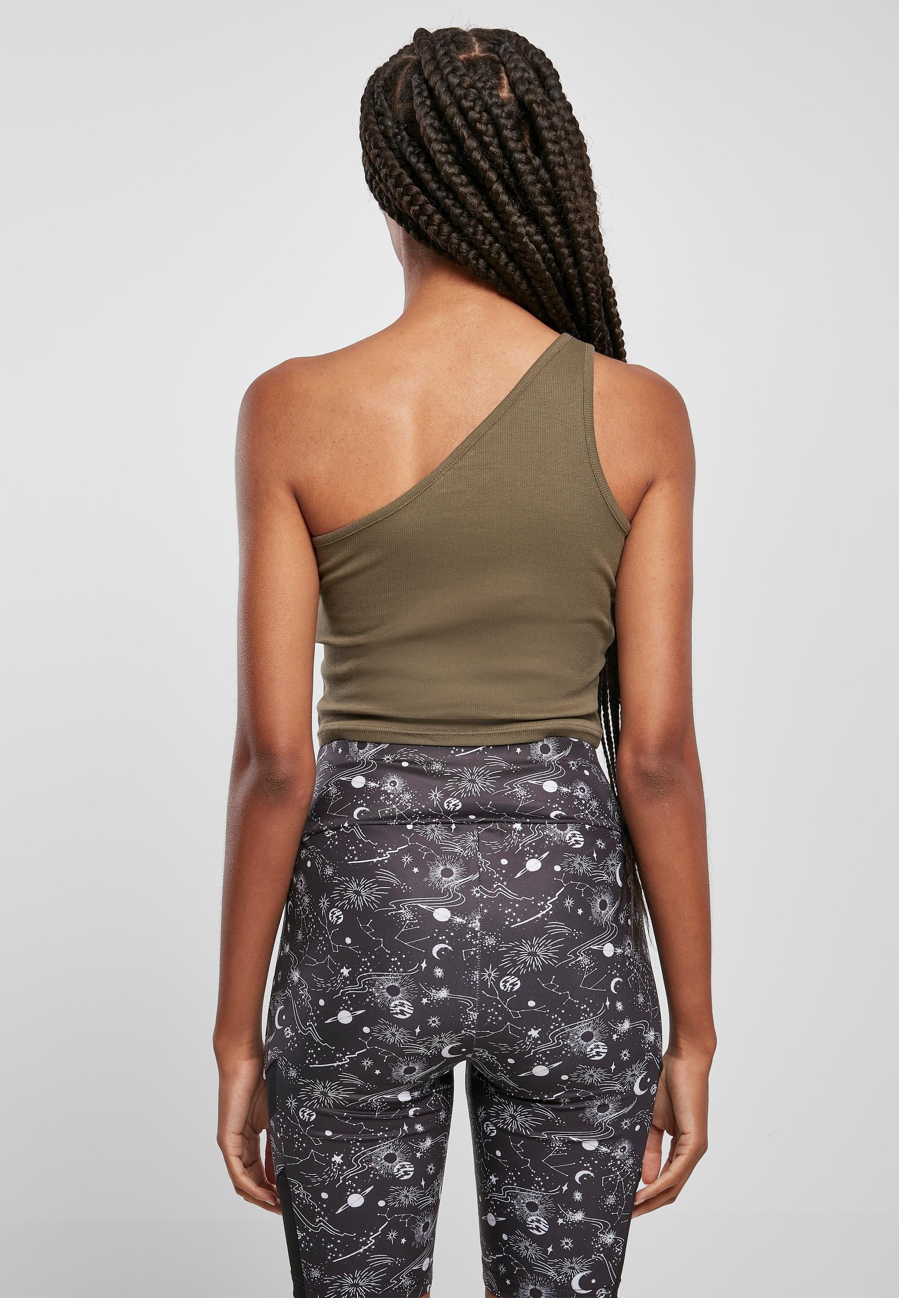 URBAN CLASSICS Muskelshirt »Urban Classics Damen Ladies Cropped Asymmetric Top«, (1 tlg.)