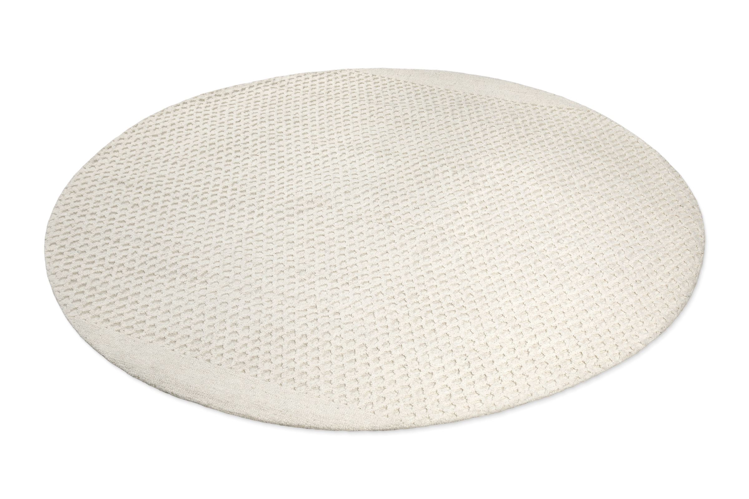 Wecon home Wollteppich »Hamptons THIRTYEIGHT«, rund, 11 mm Höhe, Schurwolle, Kurzflor, Wohn- & Schlafzimmer, elegant, Waben-Muster