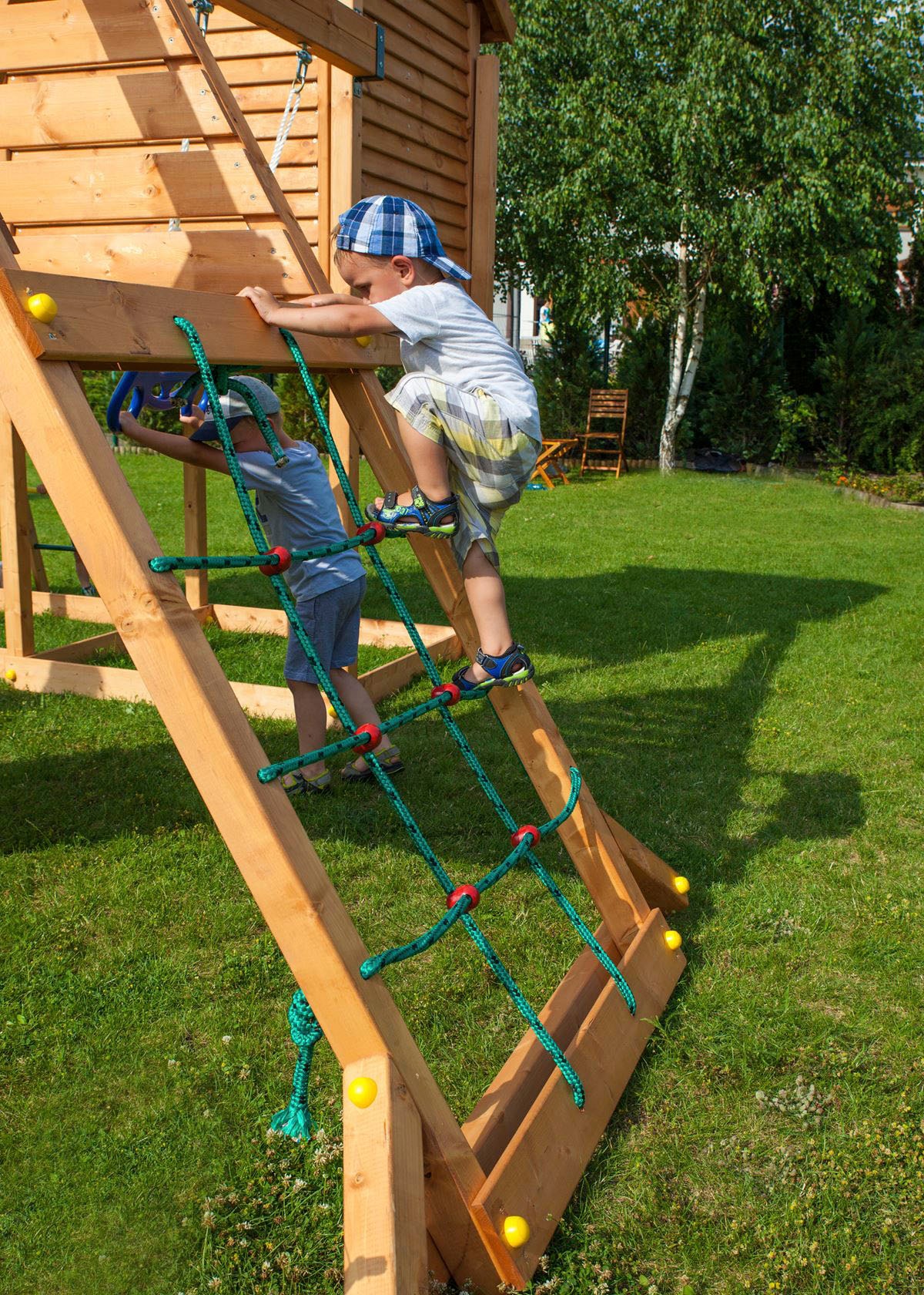 FUNGOO Spielturm »My SPACE_XL Spider+«, mit Schaukel & Rutsche, Klettererweiterung, Spielhaus