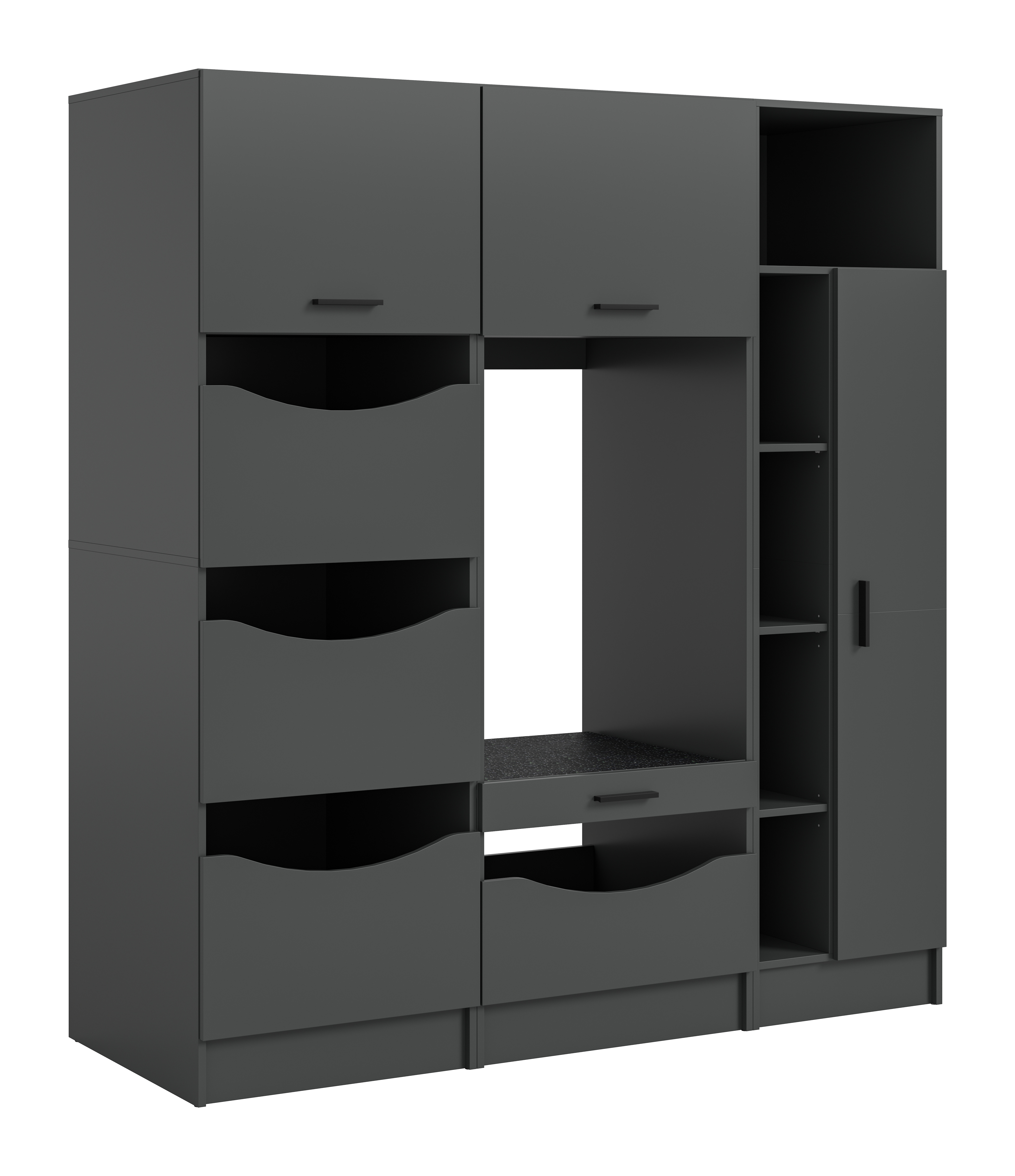 welltime Badmöbel-Set "FALAS, 3-teilig, Hauswirtschaftsraum Set, Breite 176 cm" 1x Wäscheschrank, 1x Waschmaschinenumbauschrank, 1x Mehrzweckschrank