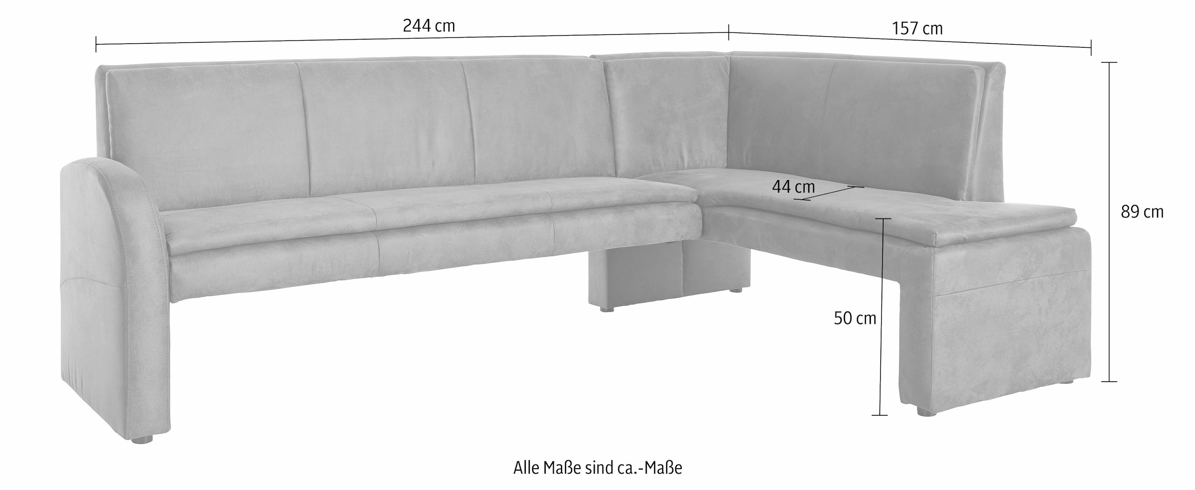 exxpo - sofa fashion Eckbank »Cortado, elegant und modern mit hohem Sitzkomfort«, hohe Bodenfreiheit, schöne Detailverarbeitung, wahlweise Lederbezug