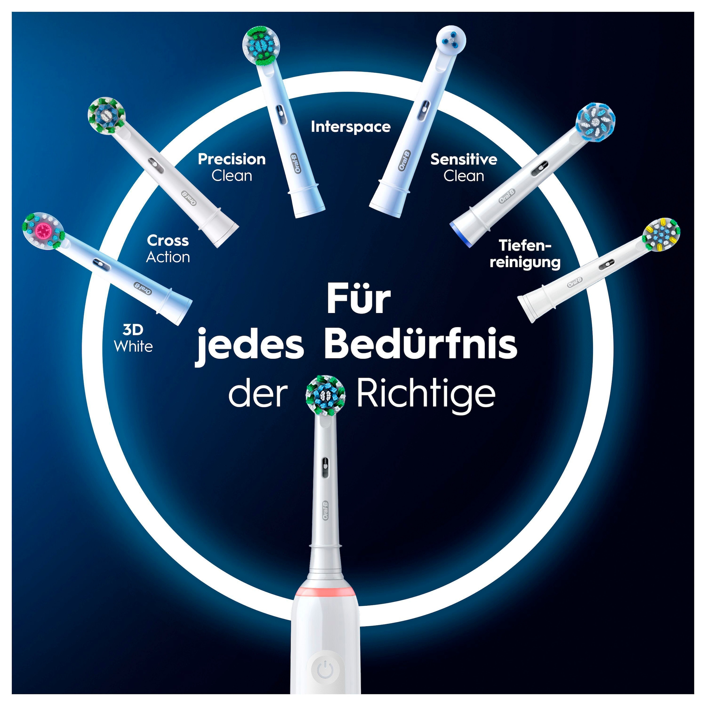 Oral-B Elektrische Zahnbürste »Pro 3 3500«, 2 St. Aufsteckbürsten, 3 Putzmodi