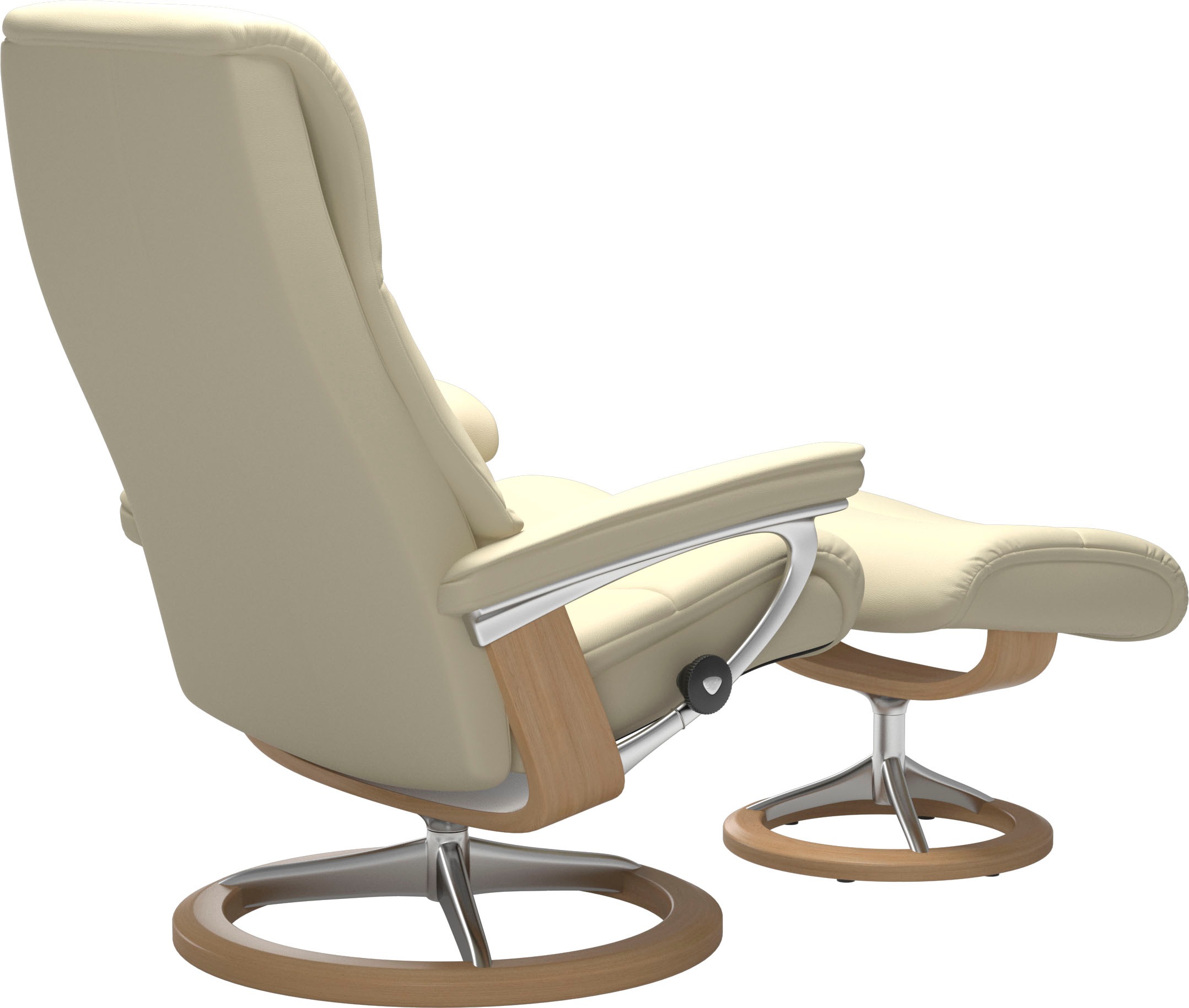 Stressless® Relaxsessel »View«, (Set, Relaxsessel mit Hocker), mit Signature Base, Größe M,Gestell Eiche
