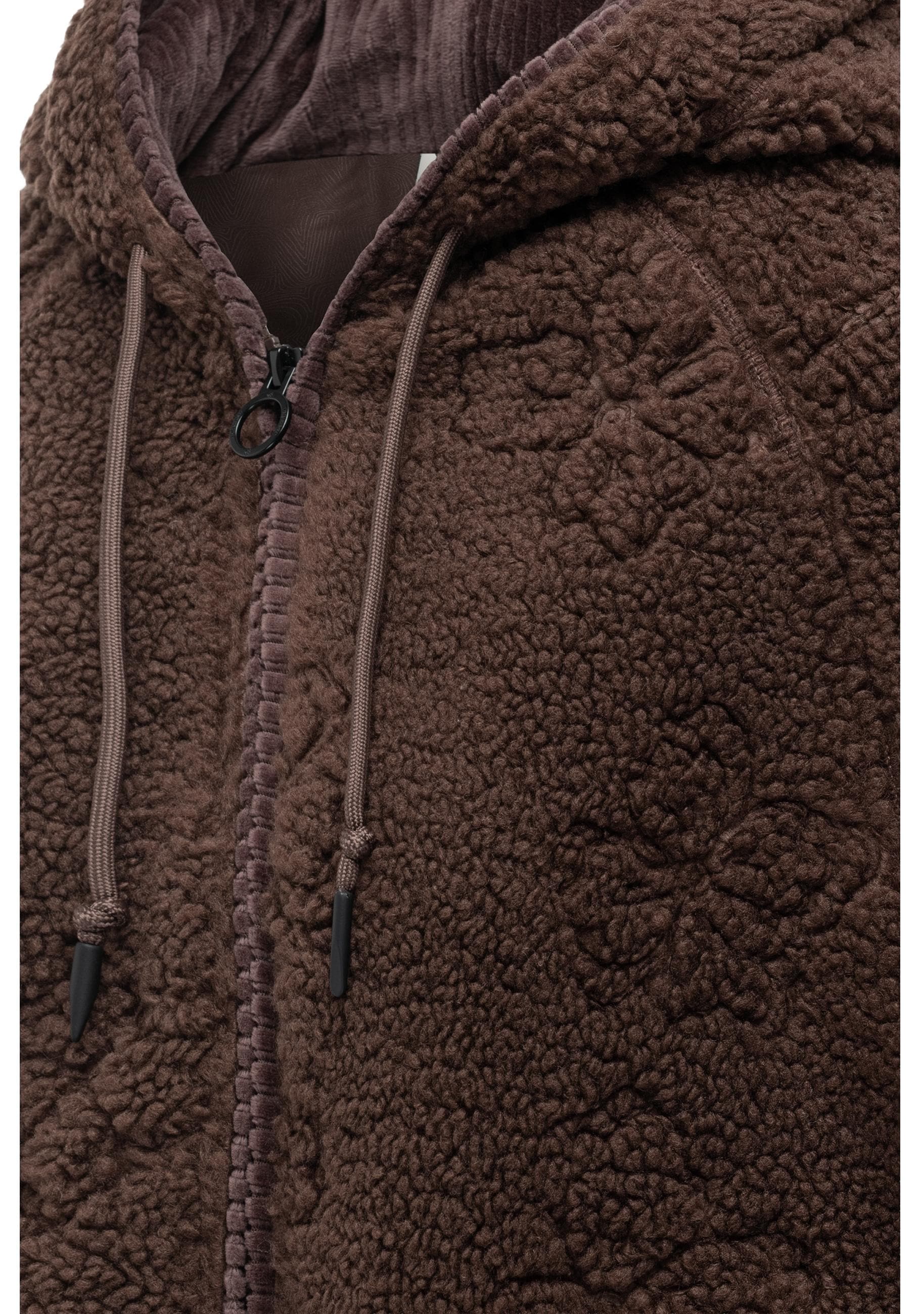 Ragwear Plüschjacke »Taliana Emboss Y« mit Kapuze Leichte Teddyjacke mit verstellbarer Kapuze, winddicht