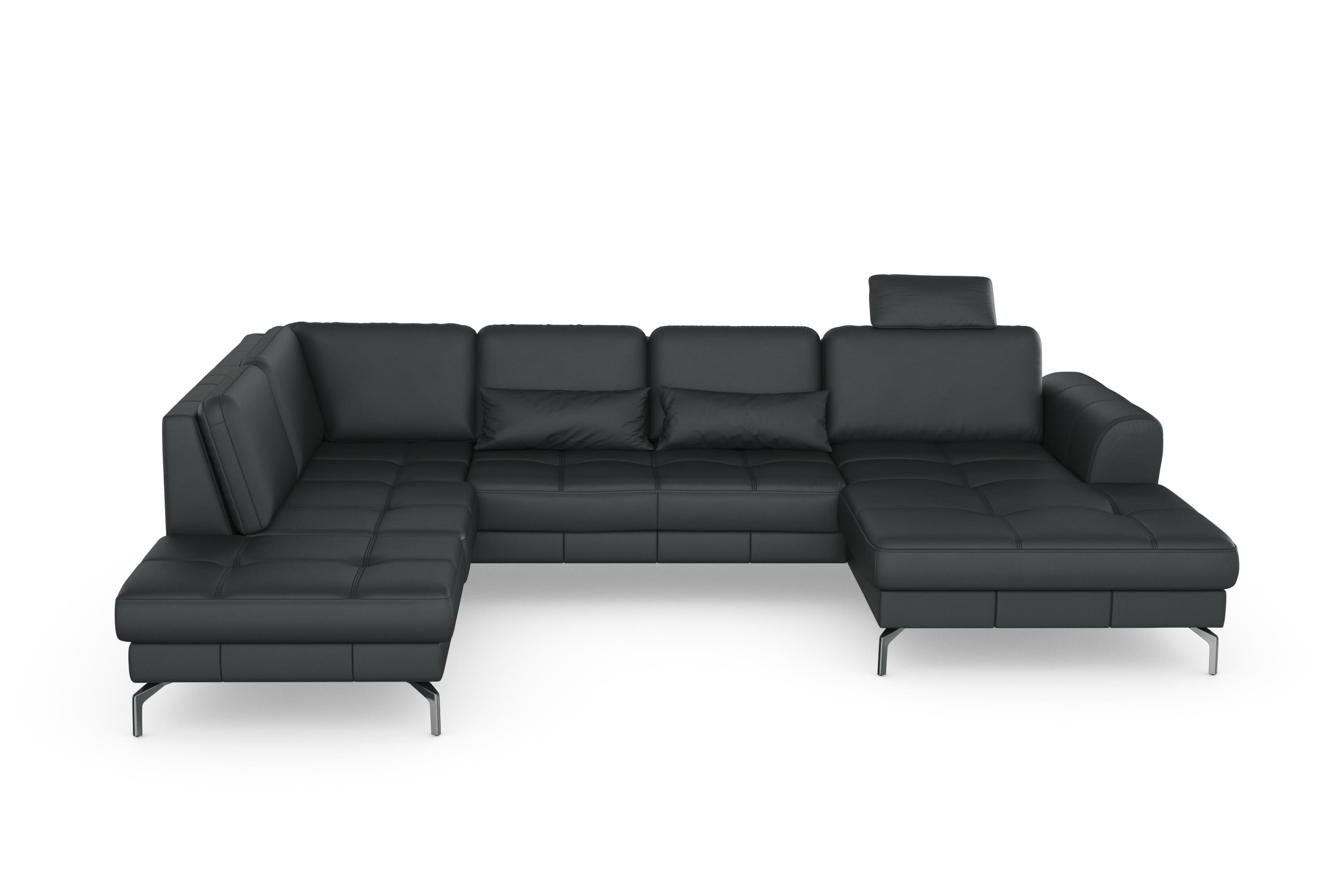 sit&more Wohnlandschaft "Bendigo U-Form" inklusive Sitztiefenverstellung, Bodenfreiheit 15 cm, in 2 Fußfarben