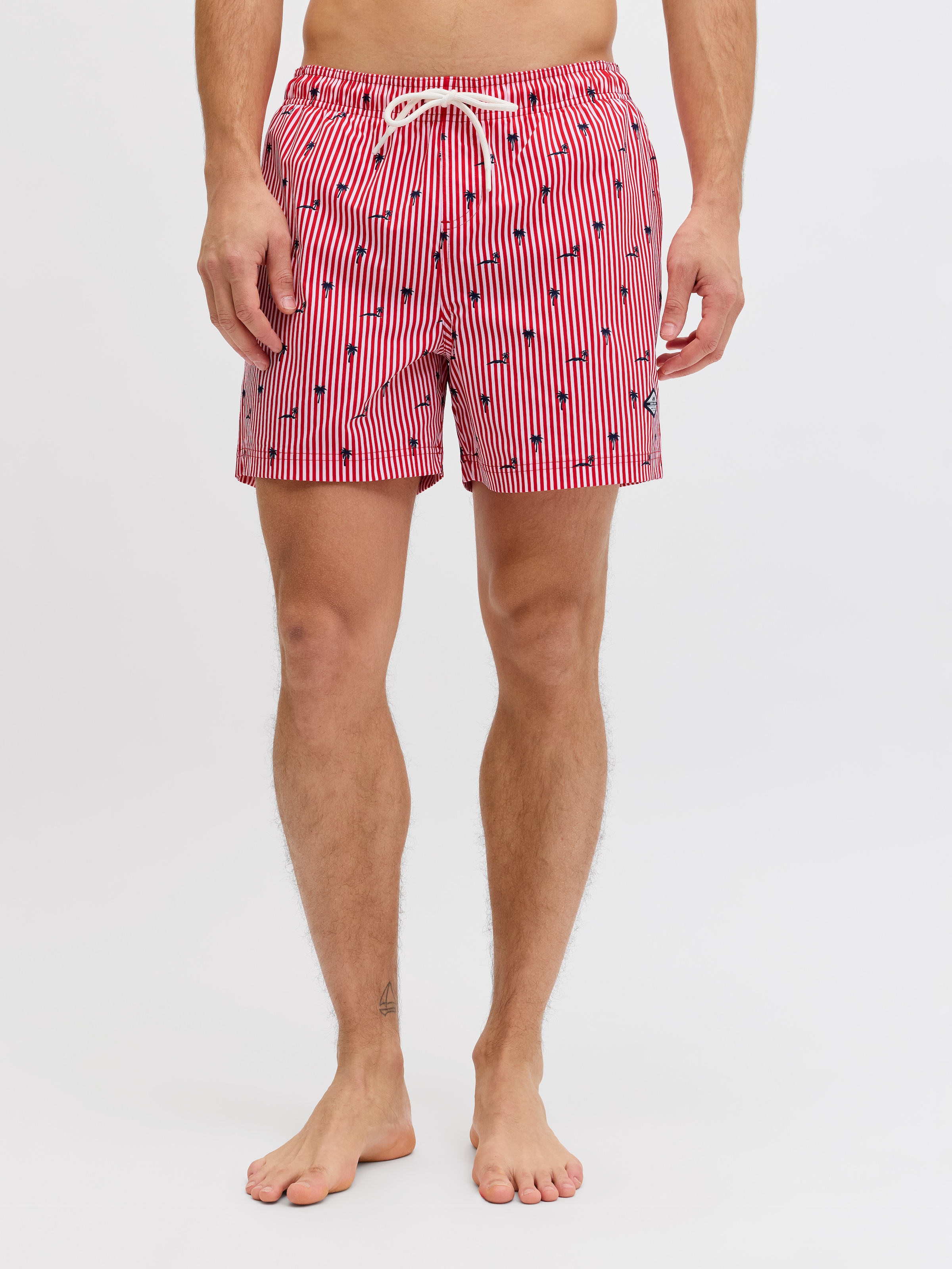 Jack & Jones Badeshorts "Jpstmaui Breeze Mini Stripe Swim Srt Sn" Kunstfaser, Normal Geschnitten