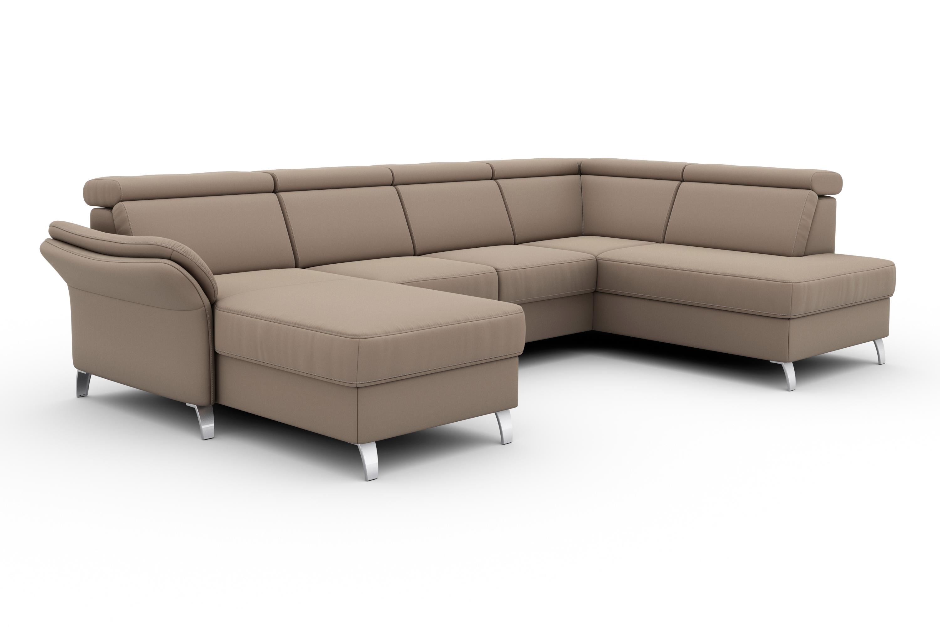 Thumbnail - sit&more Wohnlandschaft "Vincenzo U-Form" inklusive Kopfteilverstellung, wahlweise mit Bettfunktion, Bettkasten