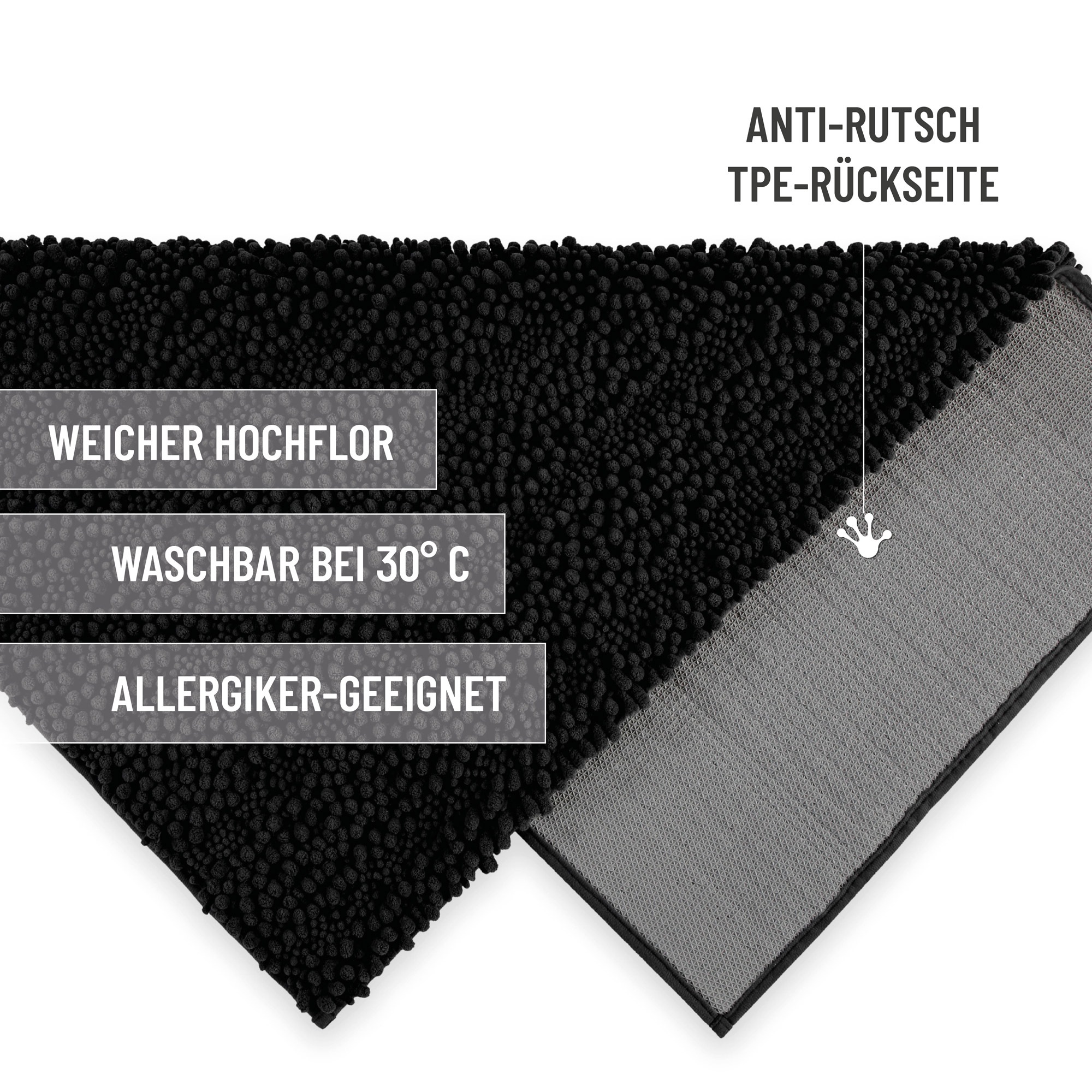 Wecon home Basics Badematte »Benno« Höhe 22 mm waschbar, rutschfest, sehr weich, strapazierfähig, Chenille, robust