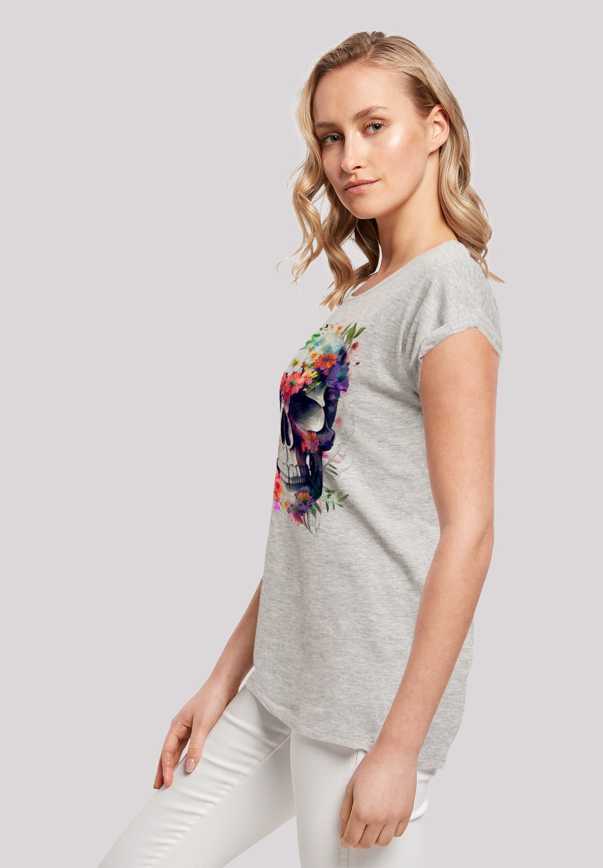 F4NT4STIC T-Shirt »Totenkopf Blumen«, Print für kaufen | BAUR